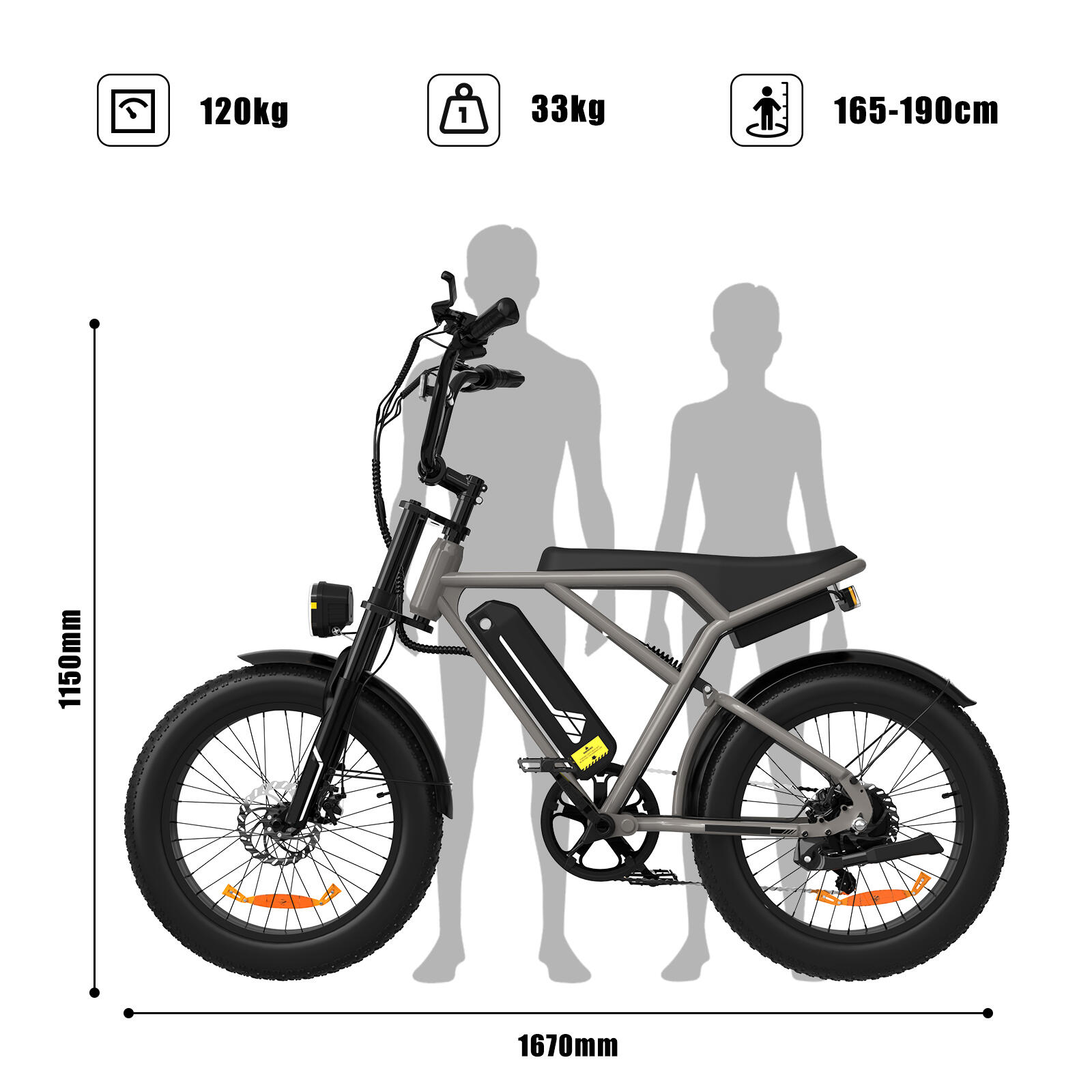 Elektrische Fatbike 20" x 4.0 250W 36V 12Ah afneembare accu 2/6