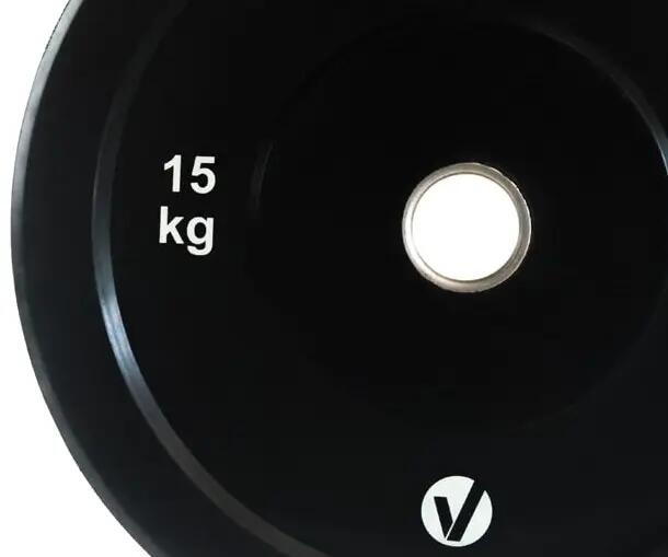 Disco Bumper Olímpico de halterofilia 15 kg Viok Sport Negro 2/4