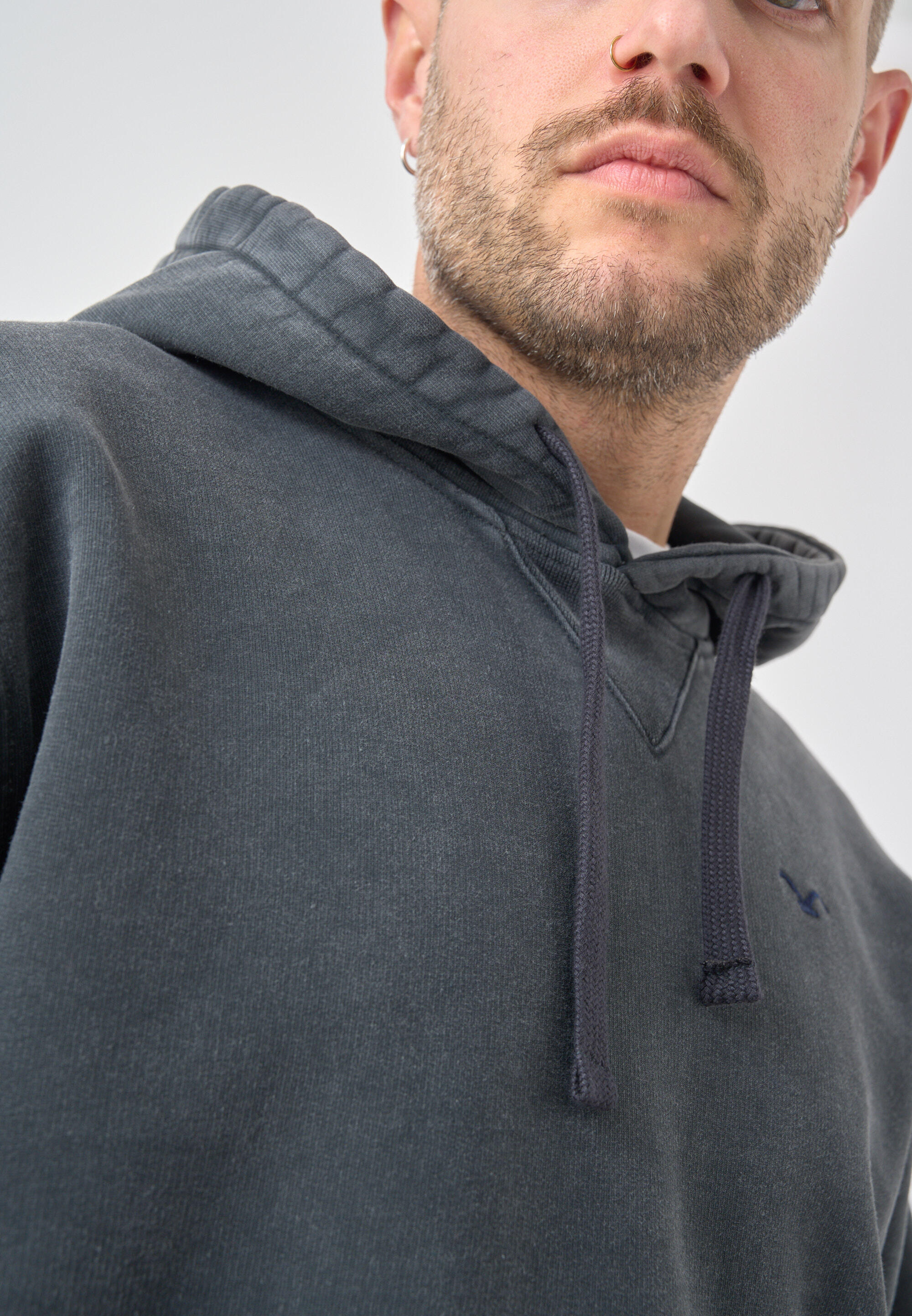 Sweatshirt Boxy Hooded Ligull Washed 8/8