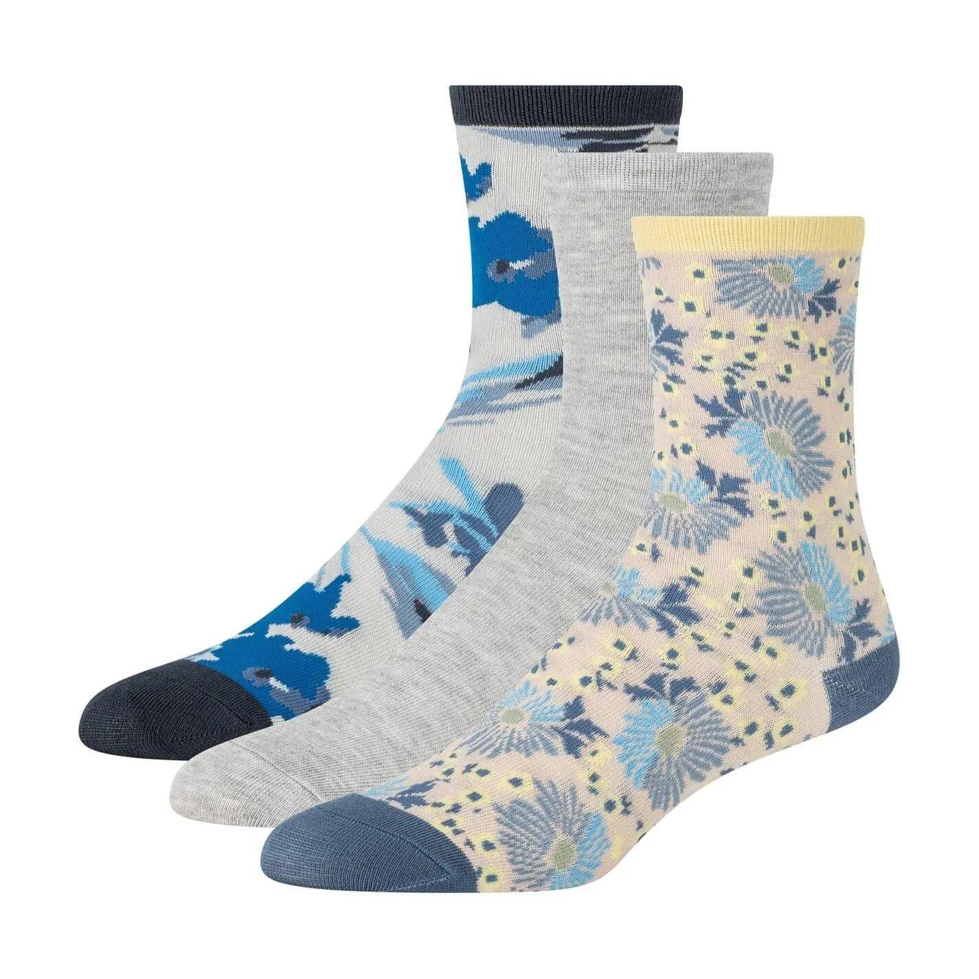 Socken für (3erPack) Damen Blau/Gelb 2/2
