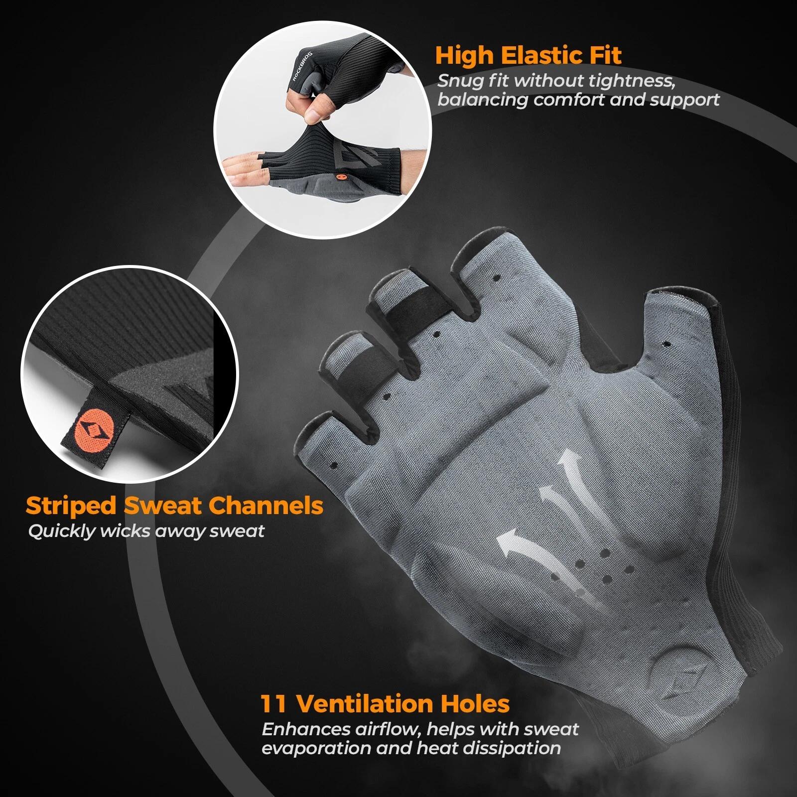 ROCKBROS Dämpfende Halbfinger Radhandschuhe 3/7