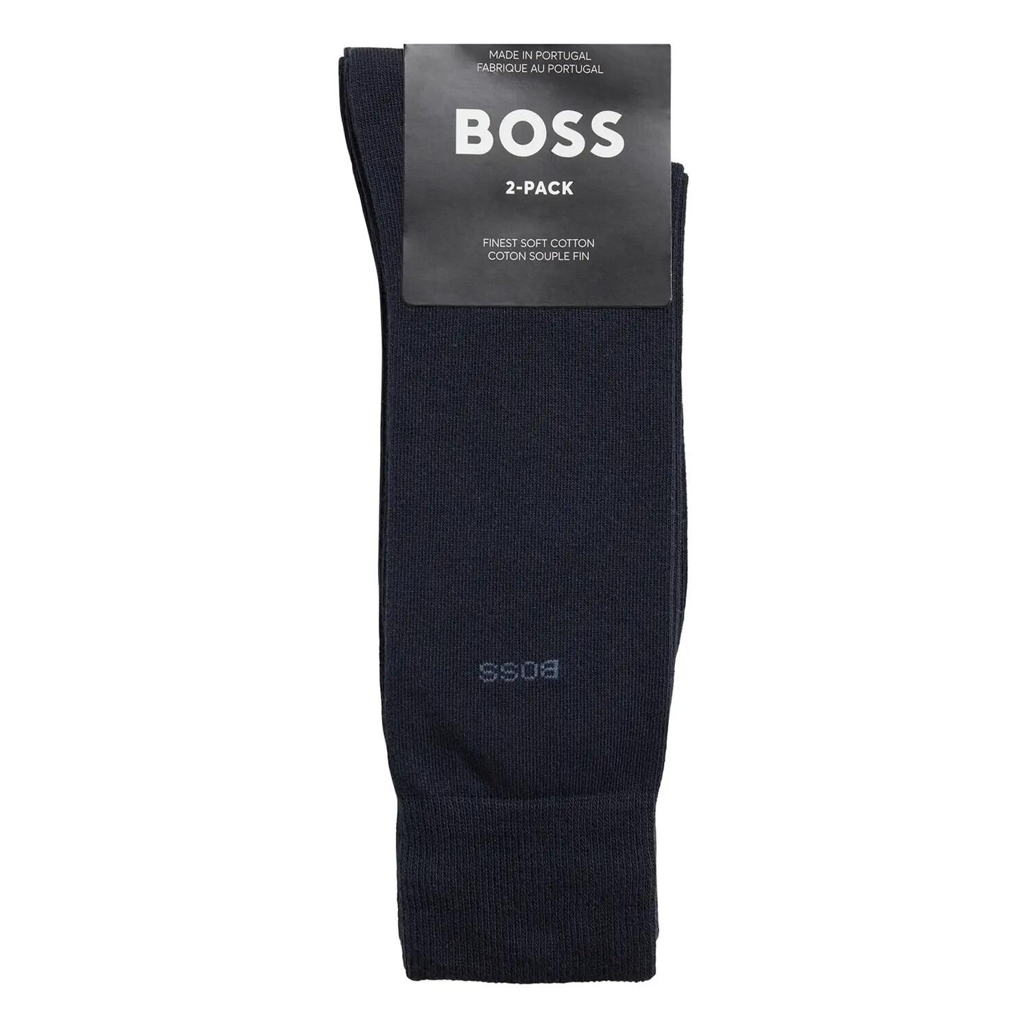 Calzini Semplice Uomo Misura Confezione 2 Boss Blu Navy 3/3