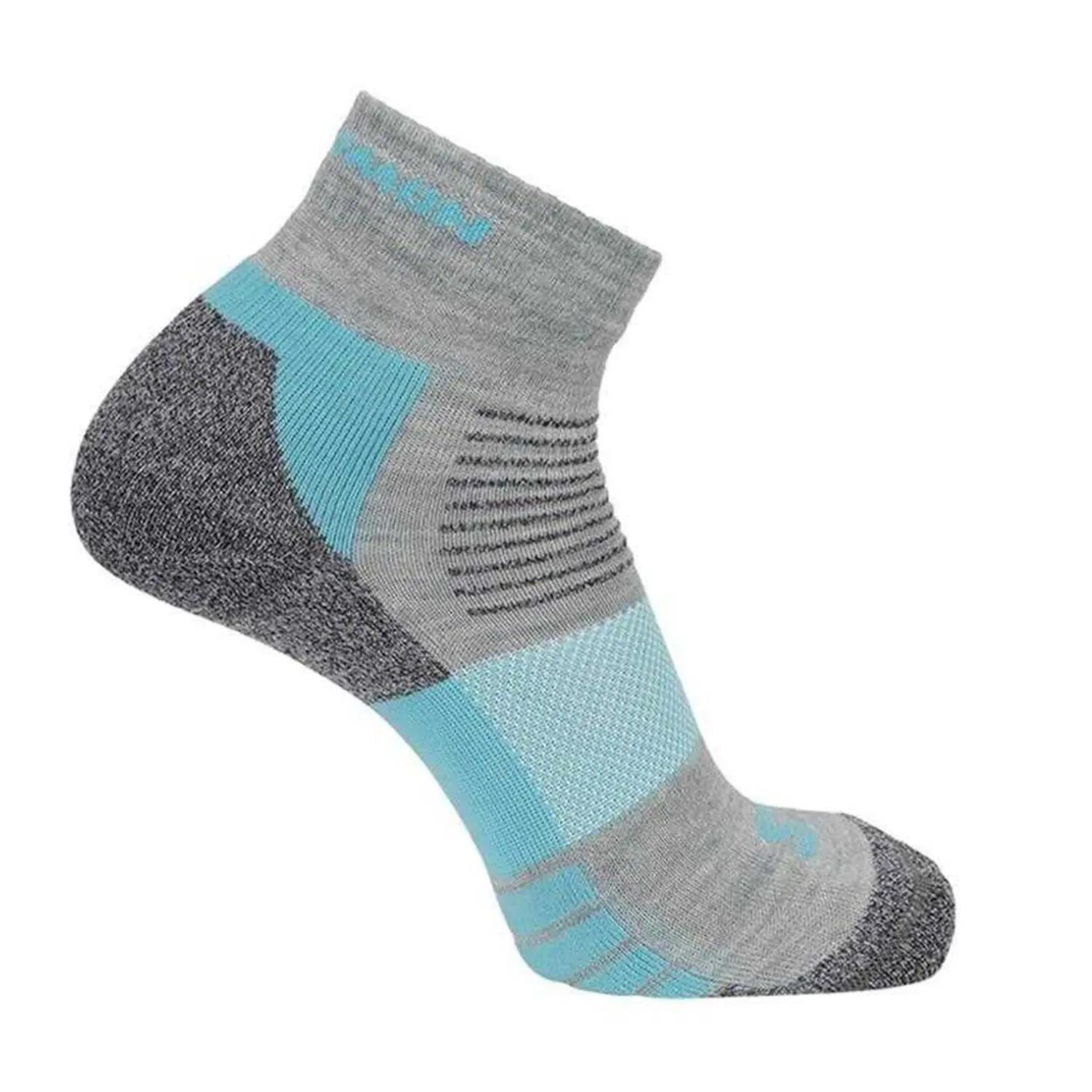 Mens Merino Wool Ankle Socks (Pack of 2) (Grey/Blue) 2/2