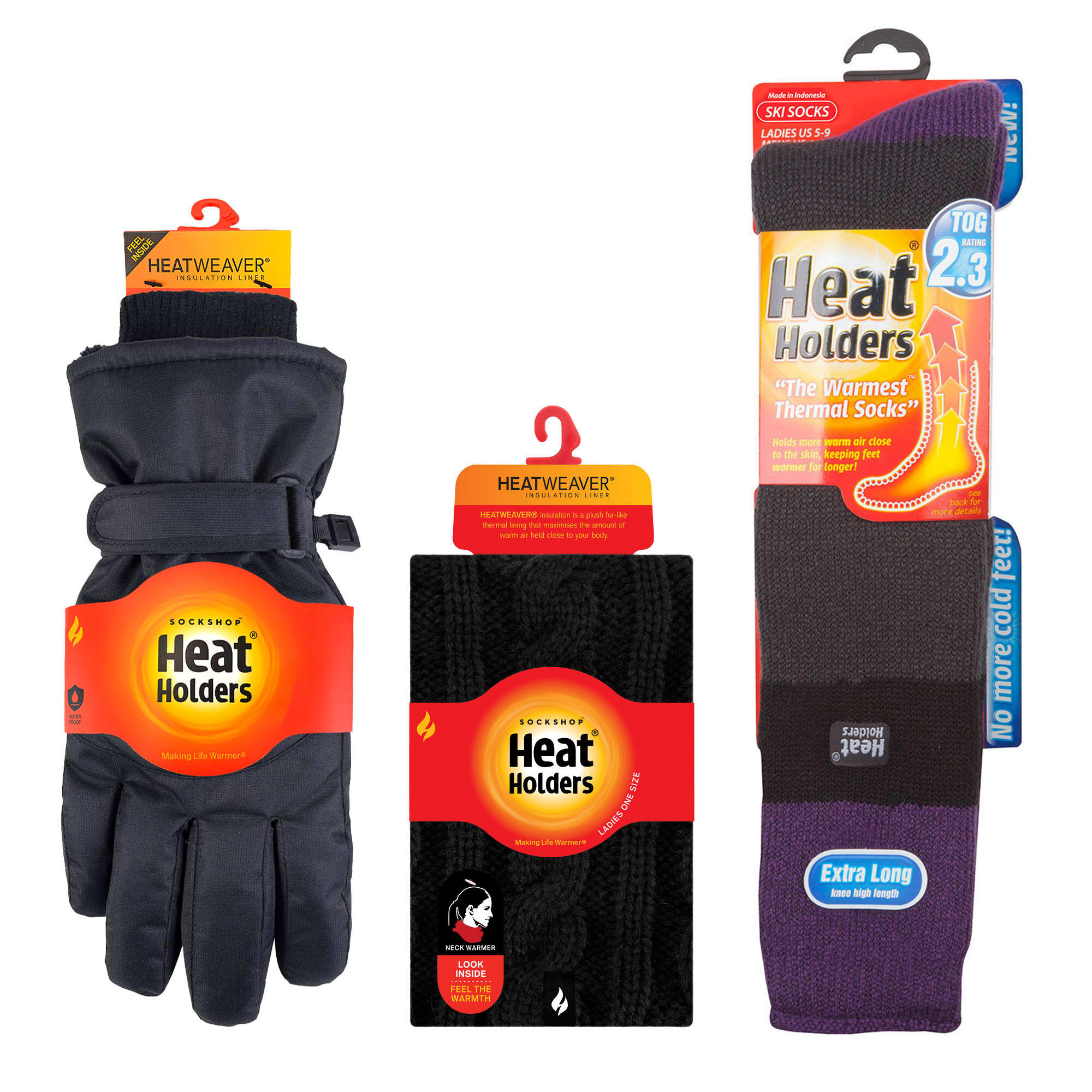 Heat Holders - Set Ski Femme Cache-cou Gants Chaussettes Thermiques Hiver 2/5
