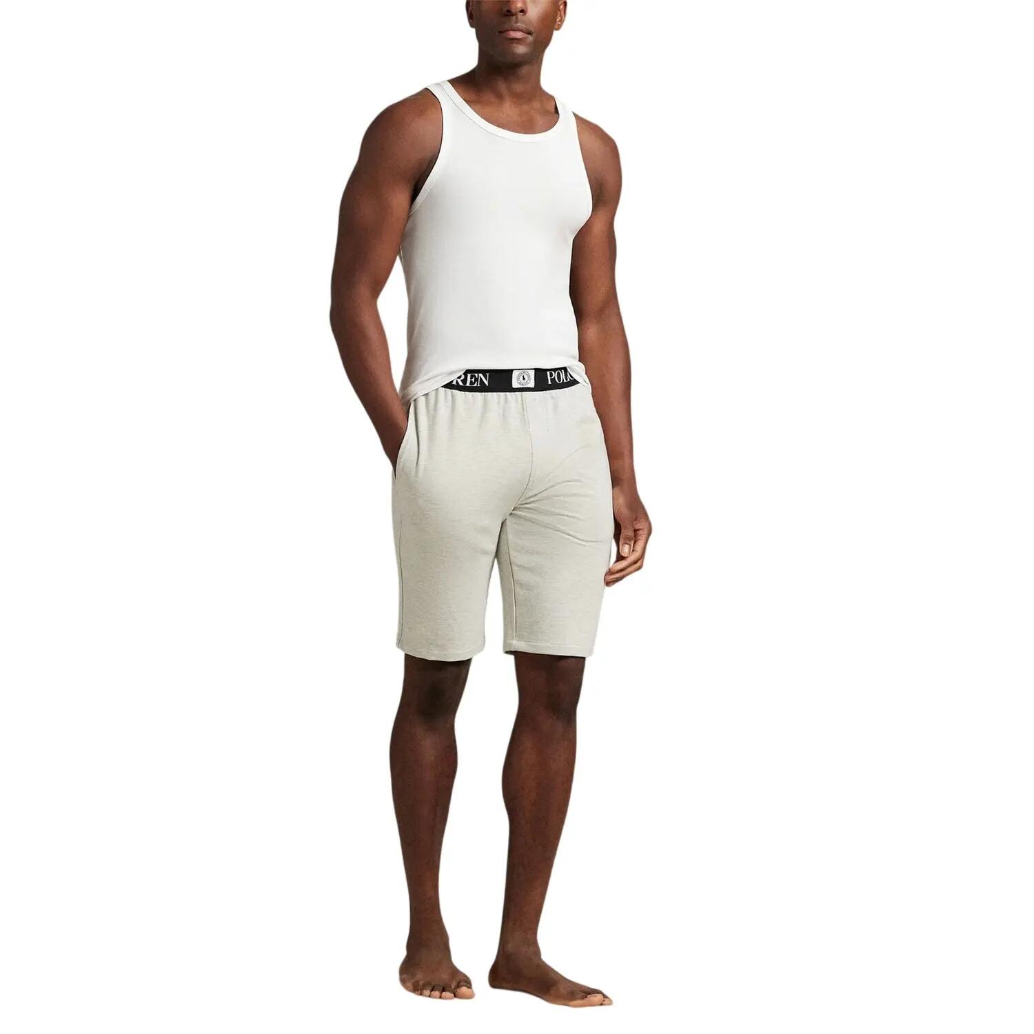 Mens Puck Logo Shorts (Light Heather Grey) 4/4