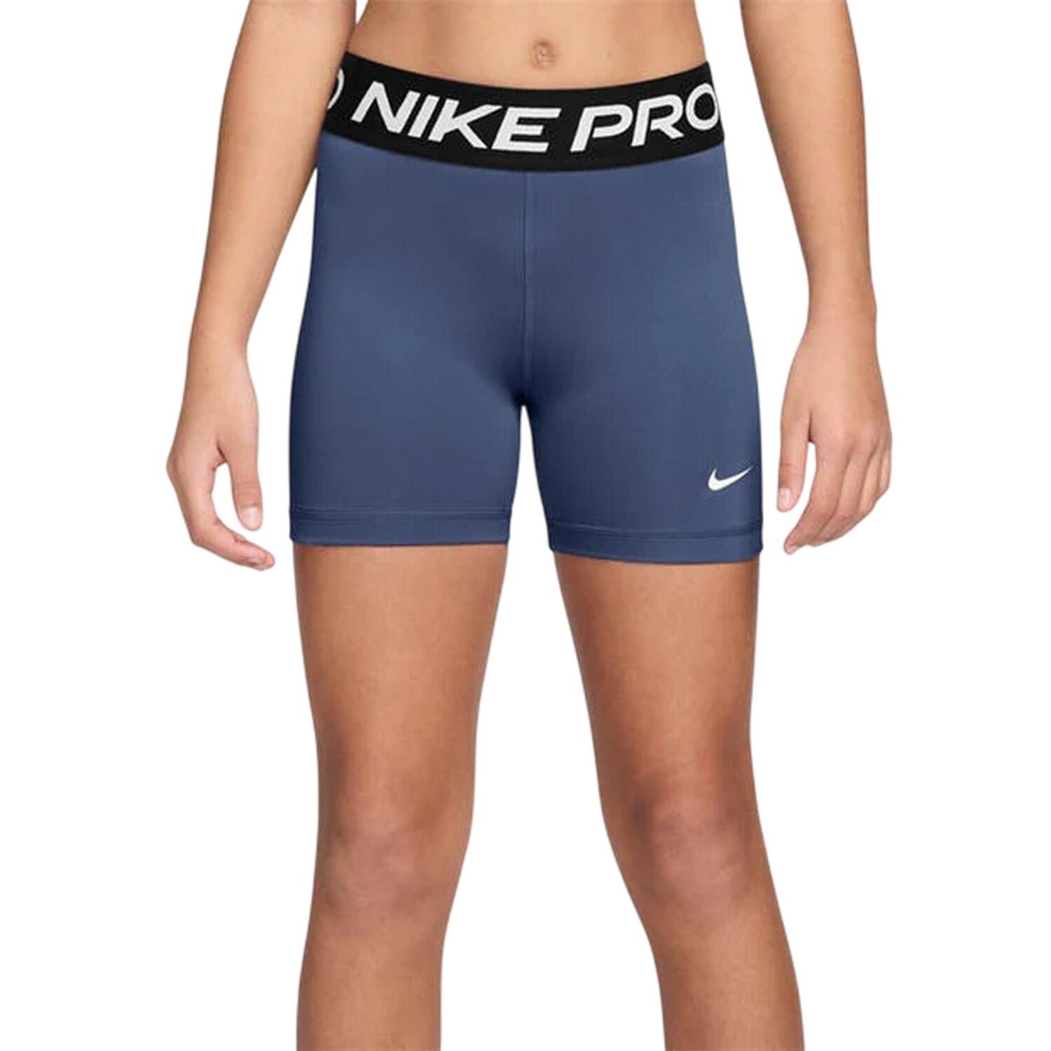 Pantaloncini A Compressione DriFIT Ragazze Nike Blu Mistico 4/4