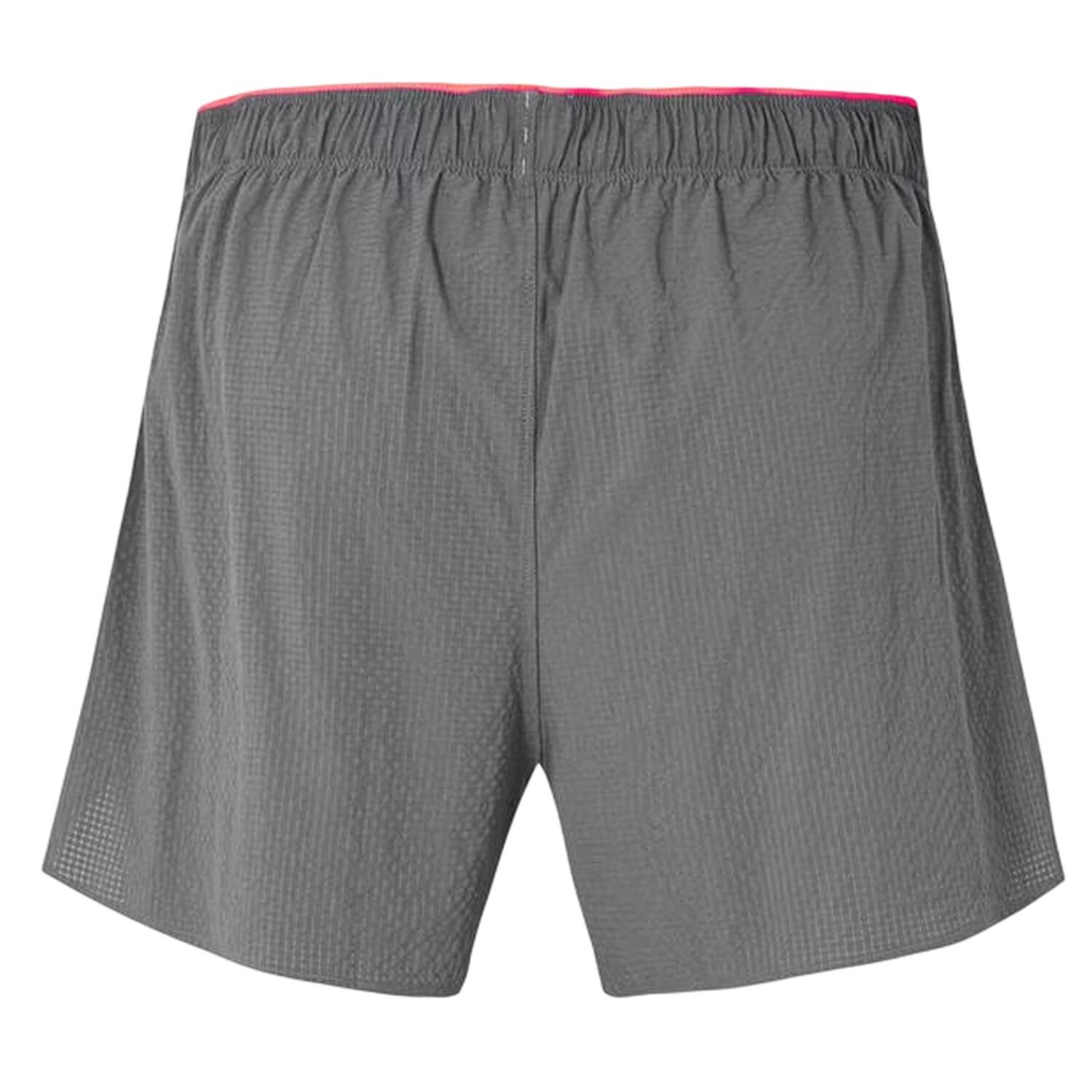 Hardloopshort voor heren met afgeronde zoom, Race Daymodel (Grijs/Rood) 2/4