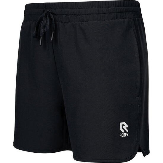 Damen - Tennis - Shorts - mittelhohe Taille, Kordel - Robey - Schwarz