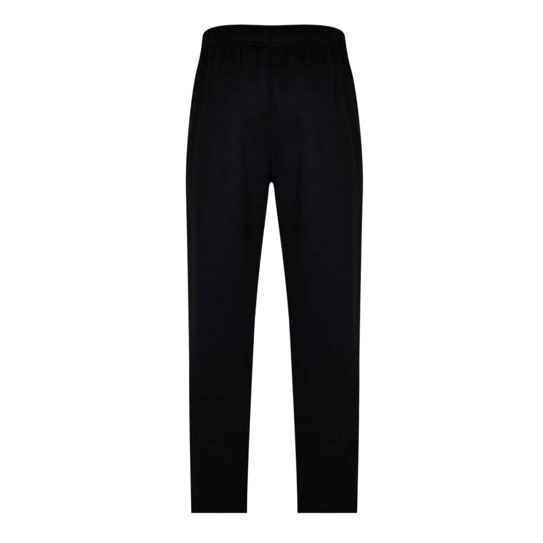 Mens Fleece Open Hem Trousers (Black) 3/4