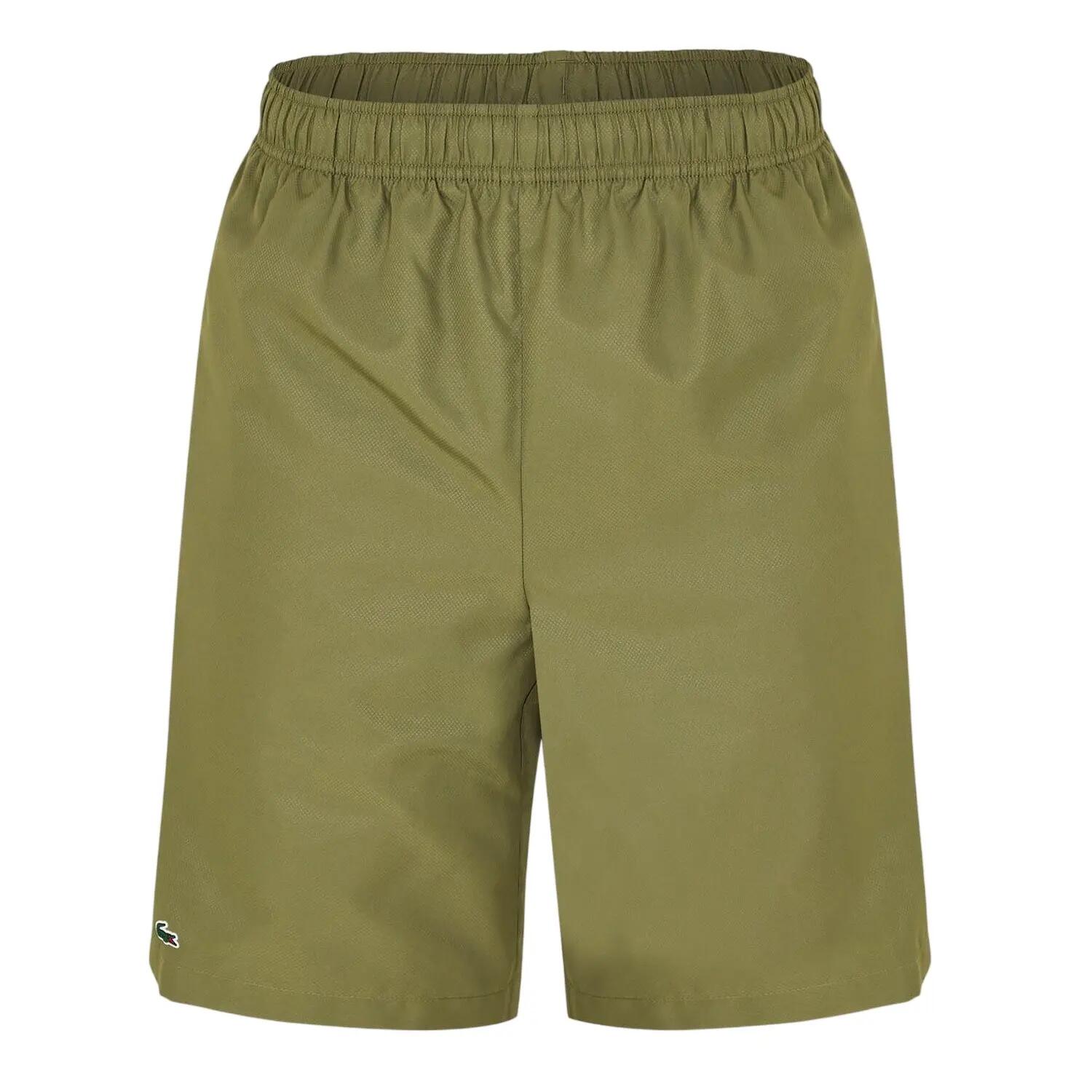 Mens Woven Plain Elasticated Relaxed Fit Shorts (Khaki Green) 2/4