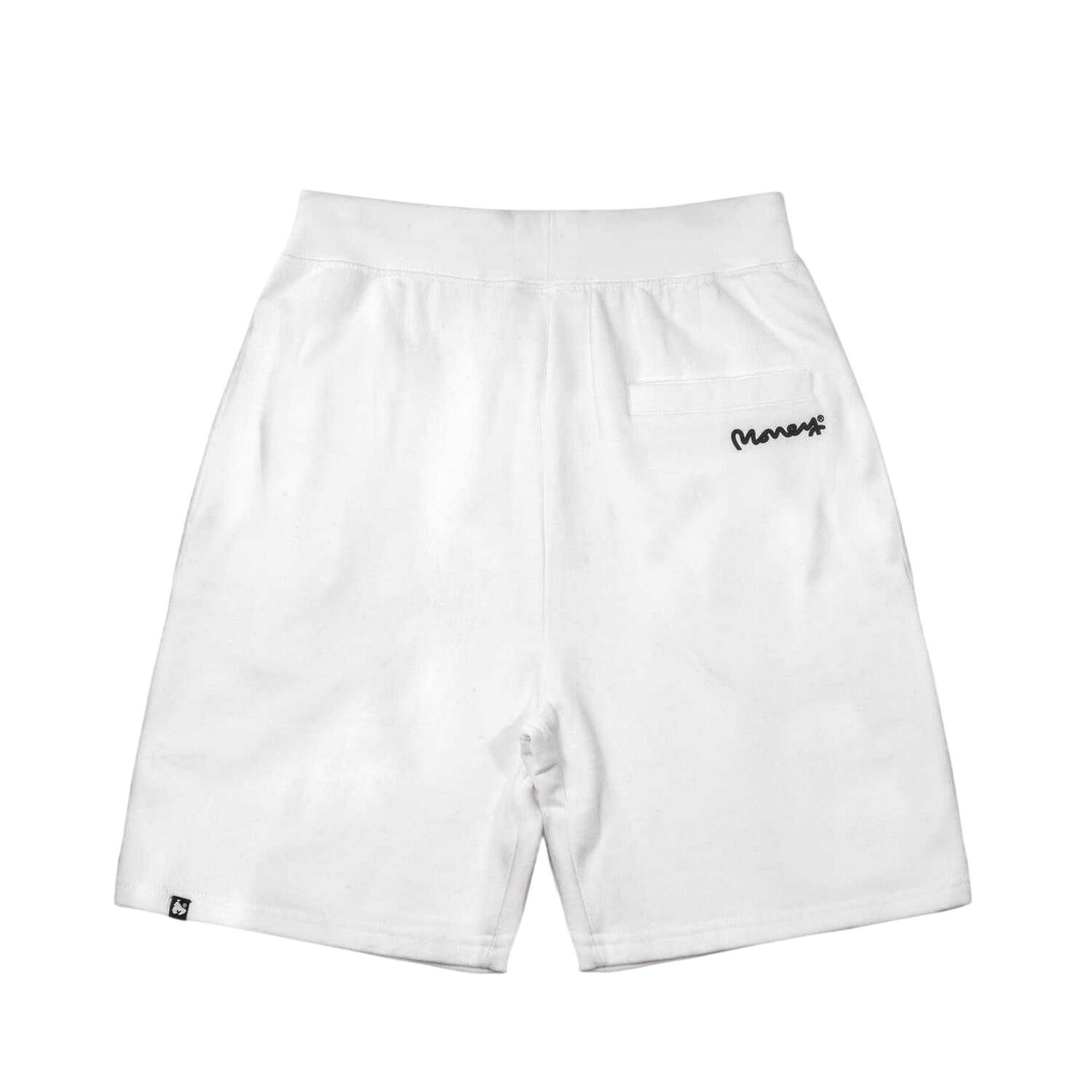 Mens Cotton Sport Sweat Shorts (White) 2/3