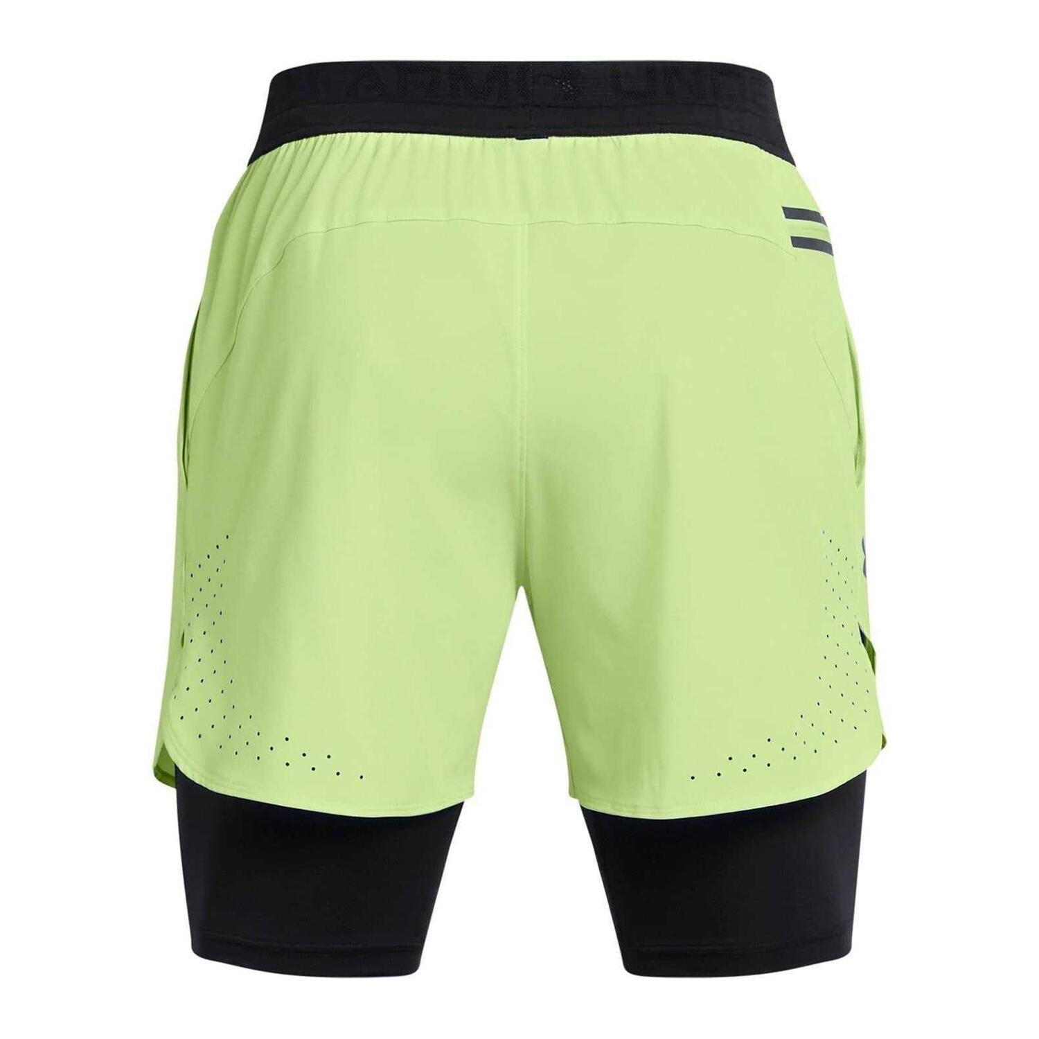 Heren Peak Woven 2in1 hardloopshort (Groen) 2/4