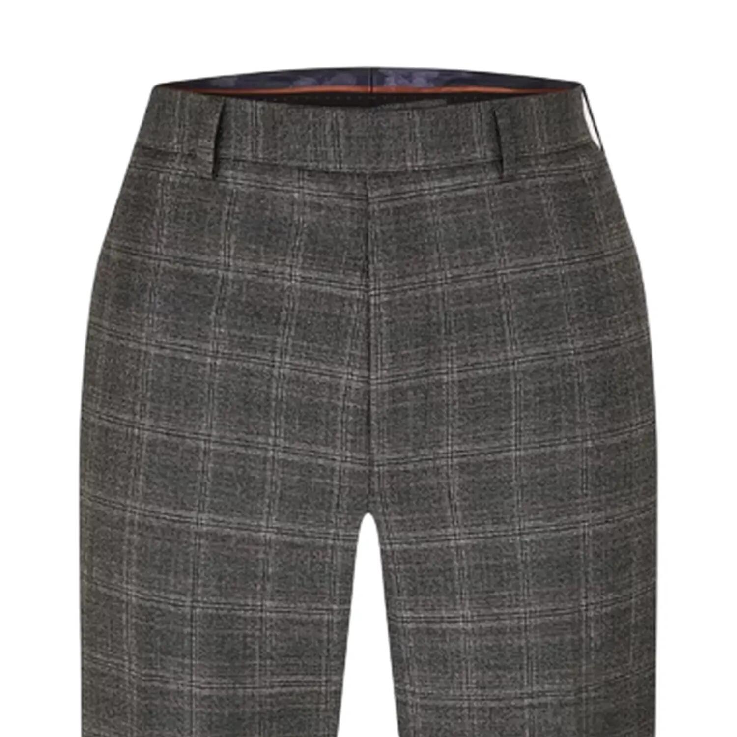 Pantalon Motif/style Motif Écossais Homme (Gris) 4/4