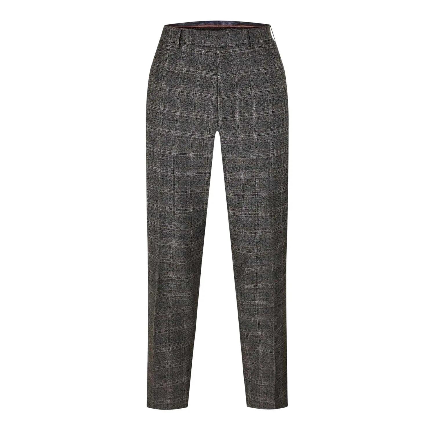 Pantalon Motif/style Motif Écossais Homme (Gris) 2/4