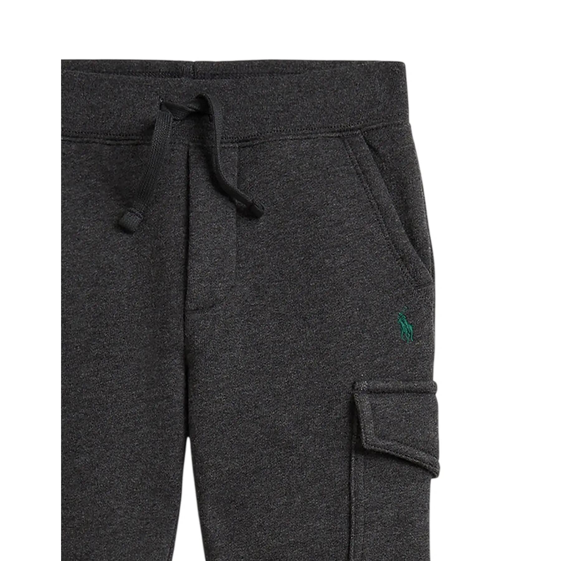 Childrens/Kids Ribbed Cuff Cargo Trousers (Grey Heather) 3/3