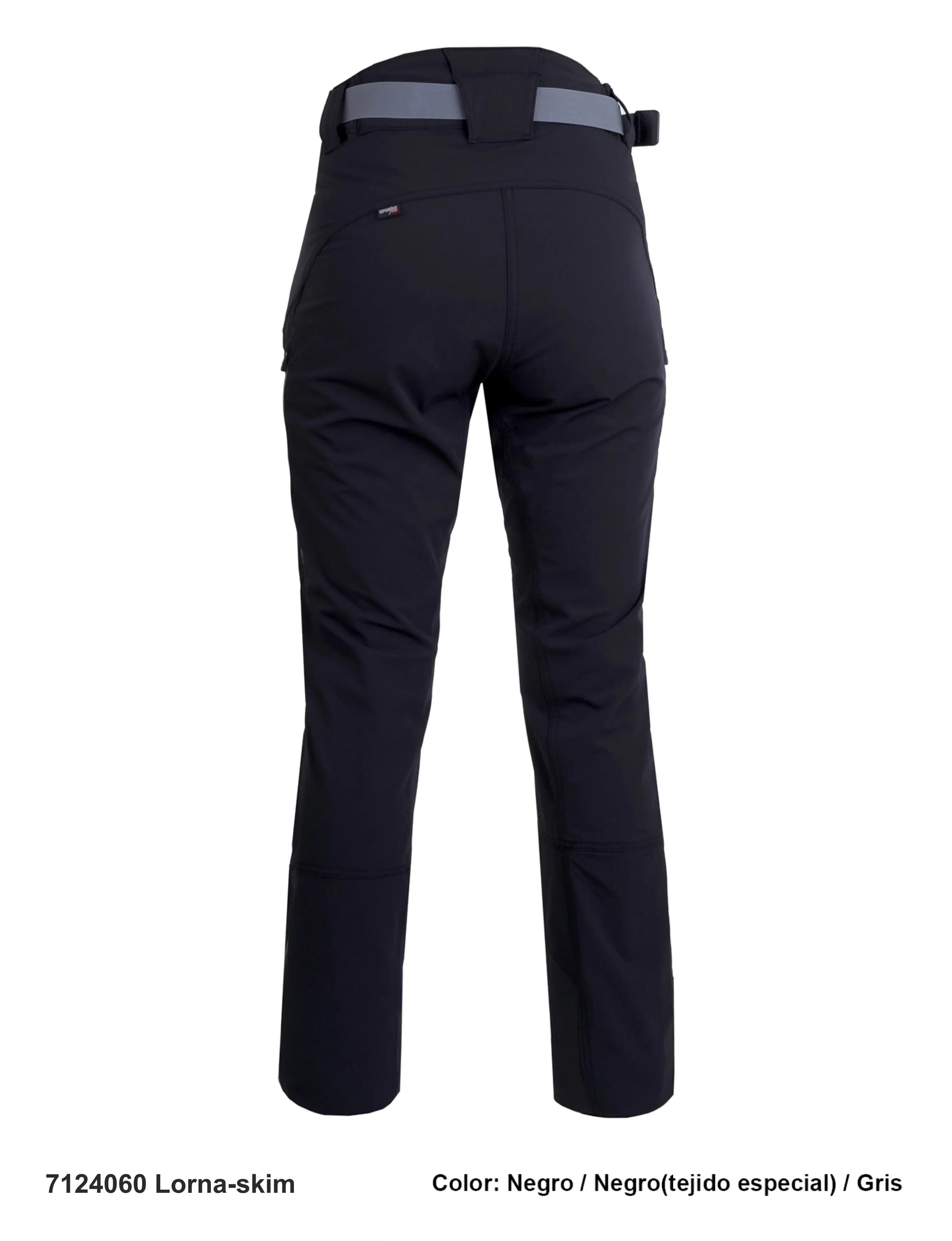 Pantalón esquí - Elástico, 2 bolsillos - Negro/Gris 2/3