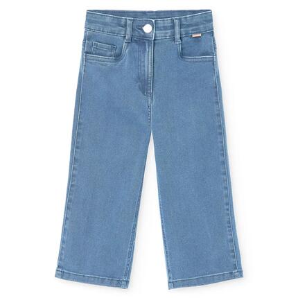 Pantalon fille en denim stretch