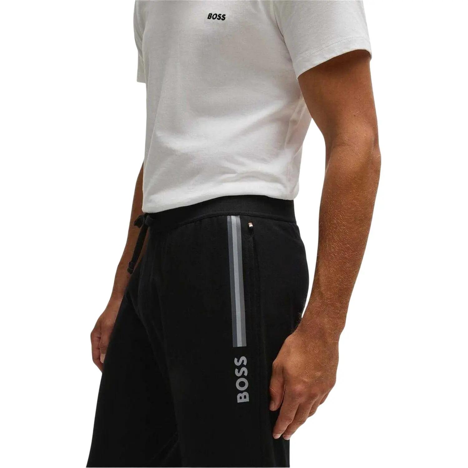Pantaloni Da Jogging Terry Francese Regolare Uomo Boss Authentic Nero 4/4
