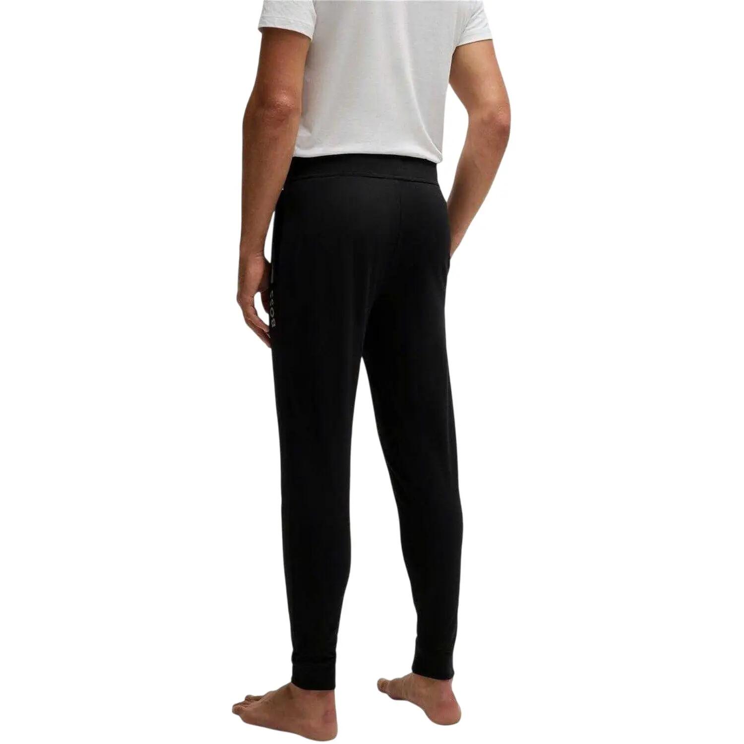 Pantaloni Da Jogging Terry Francese Regolare Uomo Boss Authentic Nero 3/4