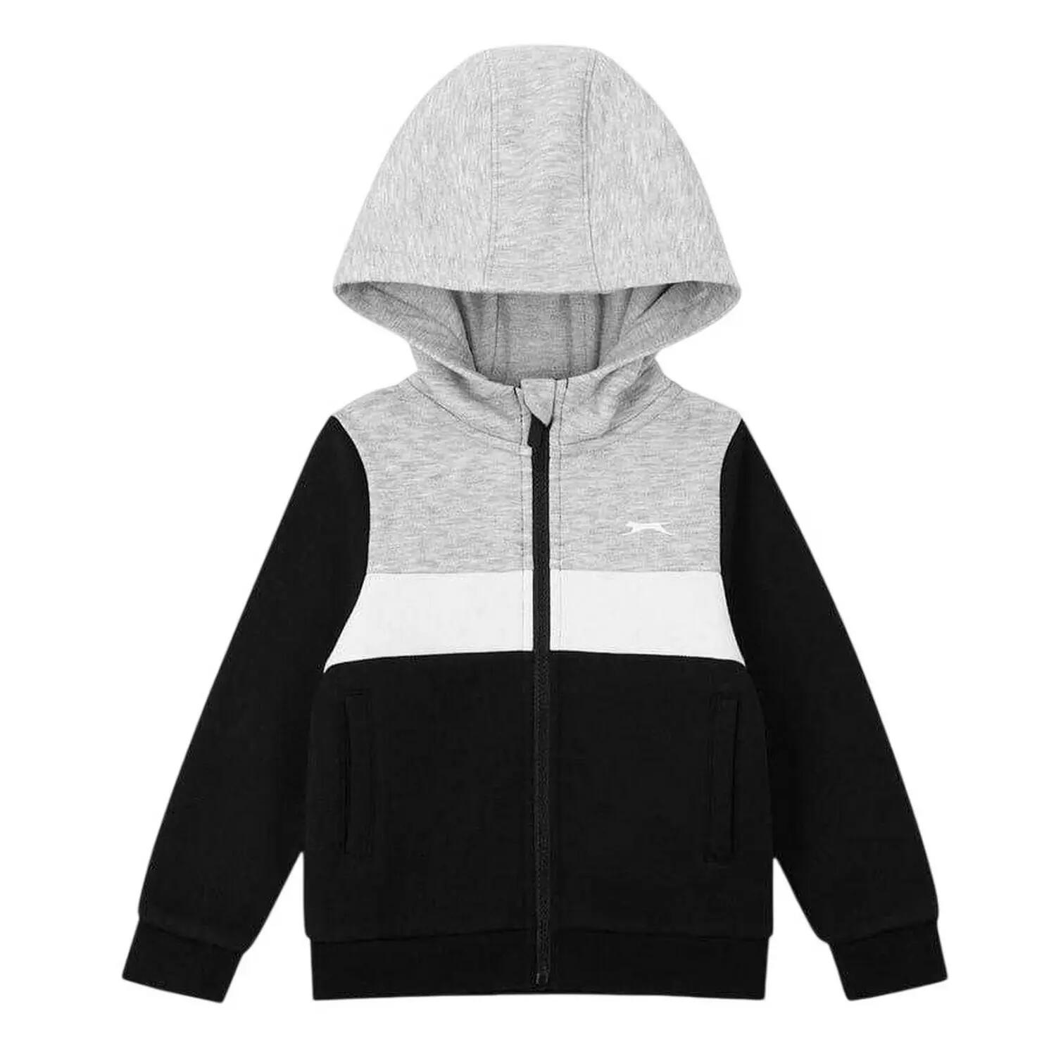 Trainingsanzug für , Fleece Kinder Schwarz/Grau 3/5