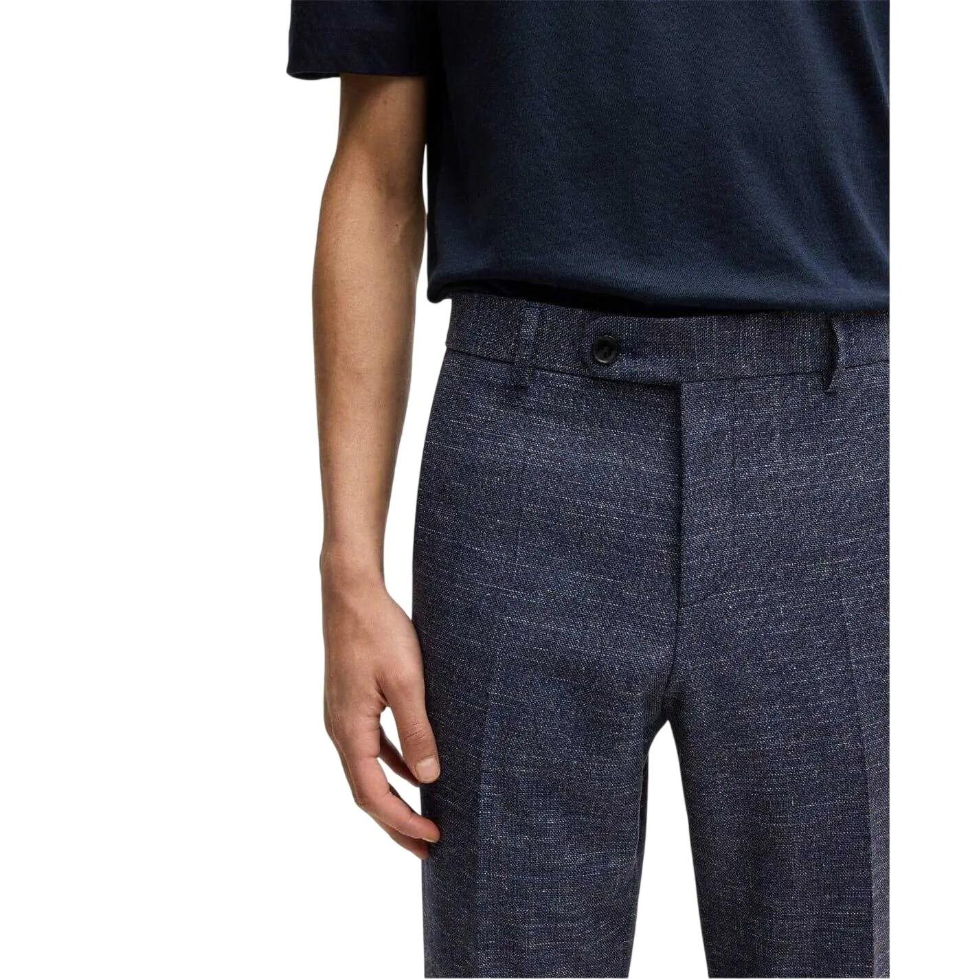 HGenius Chino Misto Cotone Conico Uomo Boss H-Genius Blu Scuro 3/4