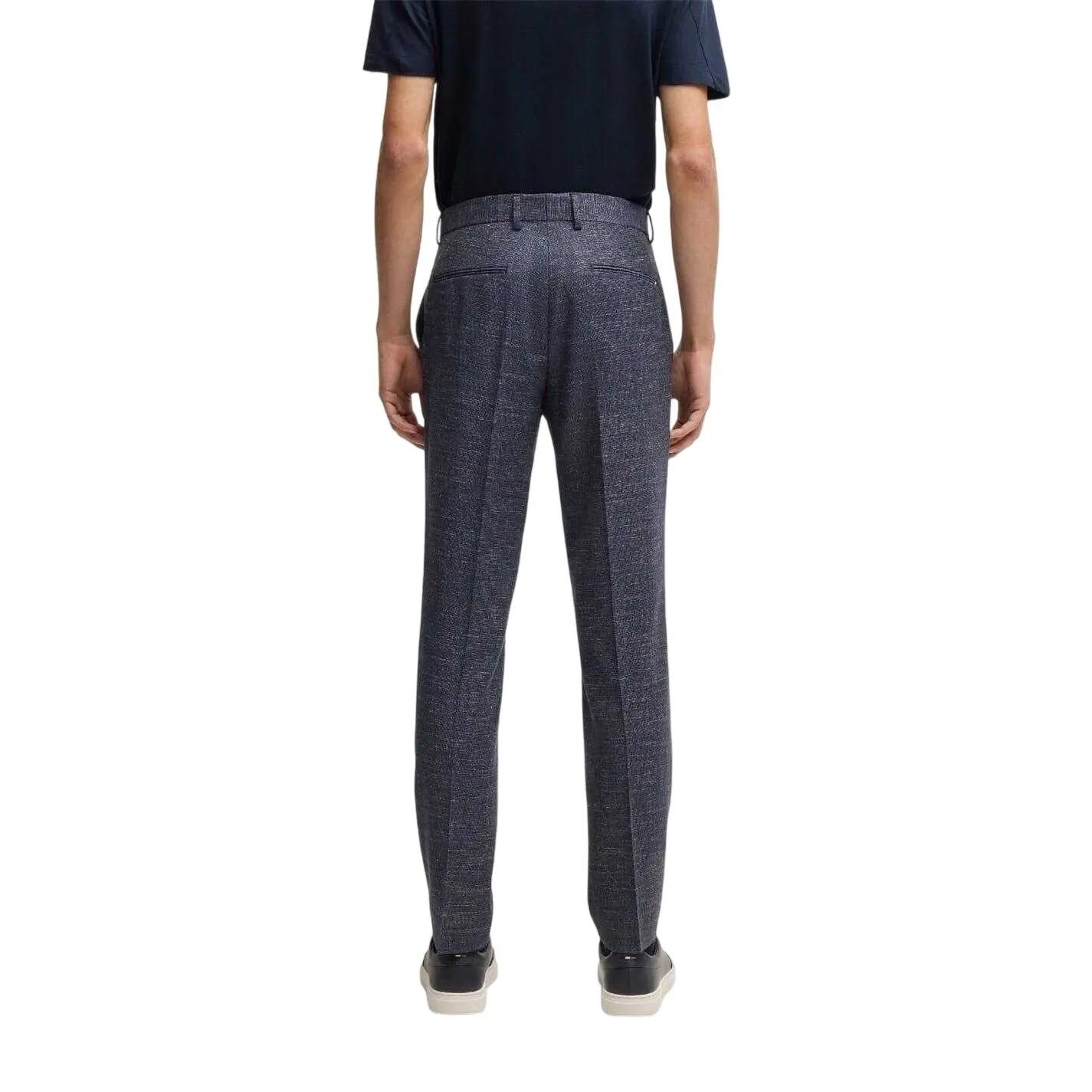 HGenius Chino Misto Cotone Conico Uomo Boss H-Genius Blu Scuro 2/4