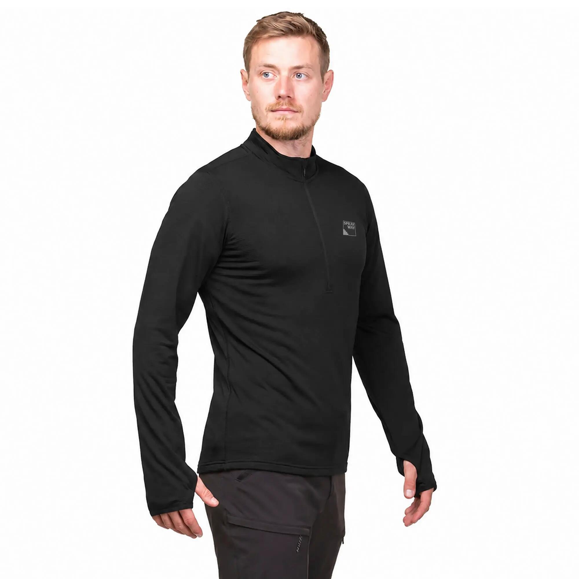Sprayway - Pile Trekking Uomo Mezza Zip Manica Lunga con Passapollice 4/5