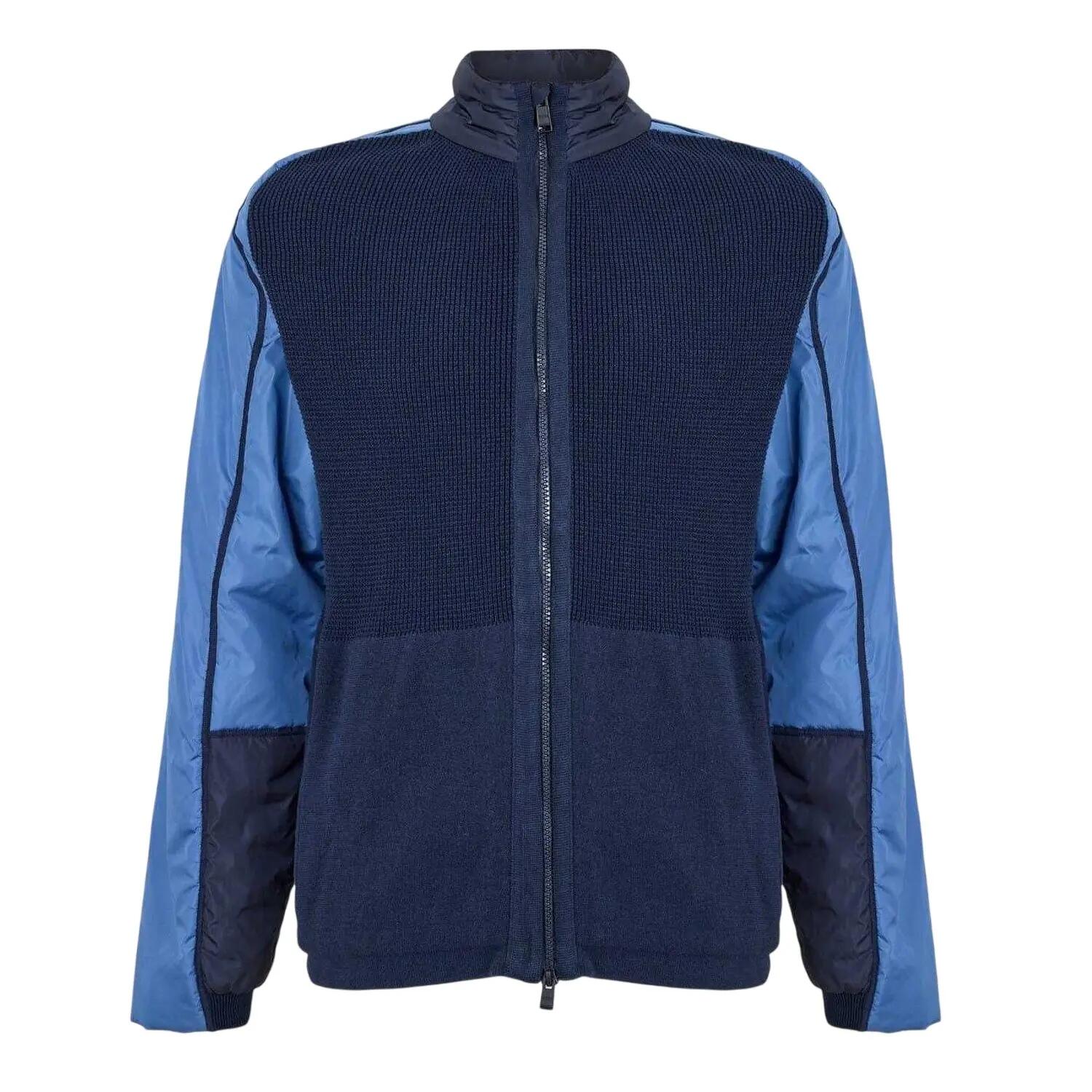 Top Lavorato A Maglia Cerniera Su Intera Lunghezza Uomo Boss Panoramico Blu 2/4