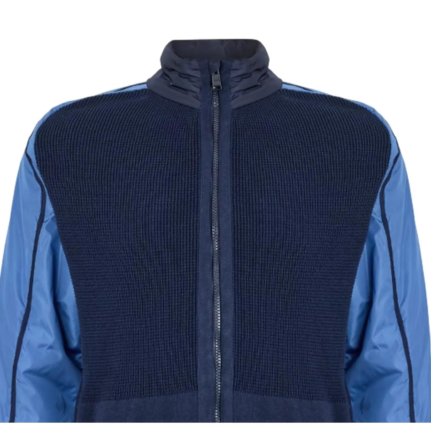 Top Lavorato A Maglia Cerniera Su Intera Lunghezza Uomo Boss Panoramico Blu 4/4
