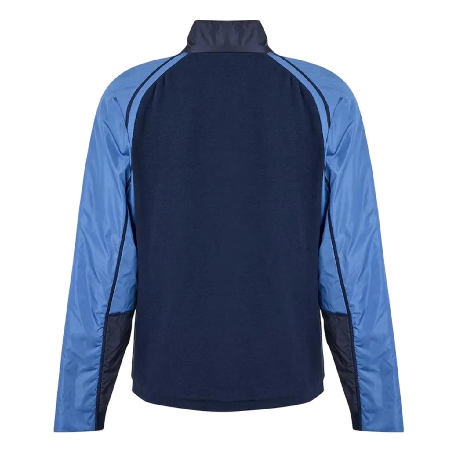 Top Lavorato A Maglia Cerniera Su Intera Lunghezza Uomo Boss Panoramico Blu 3/4
