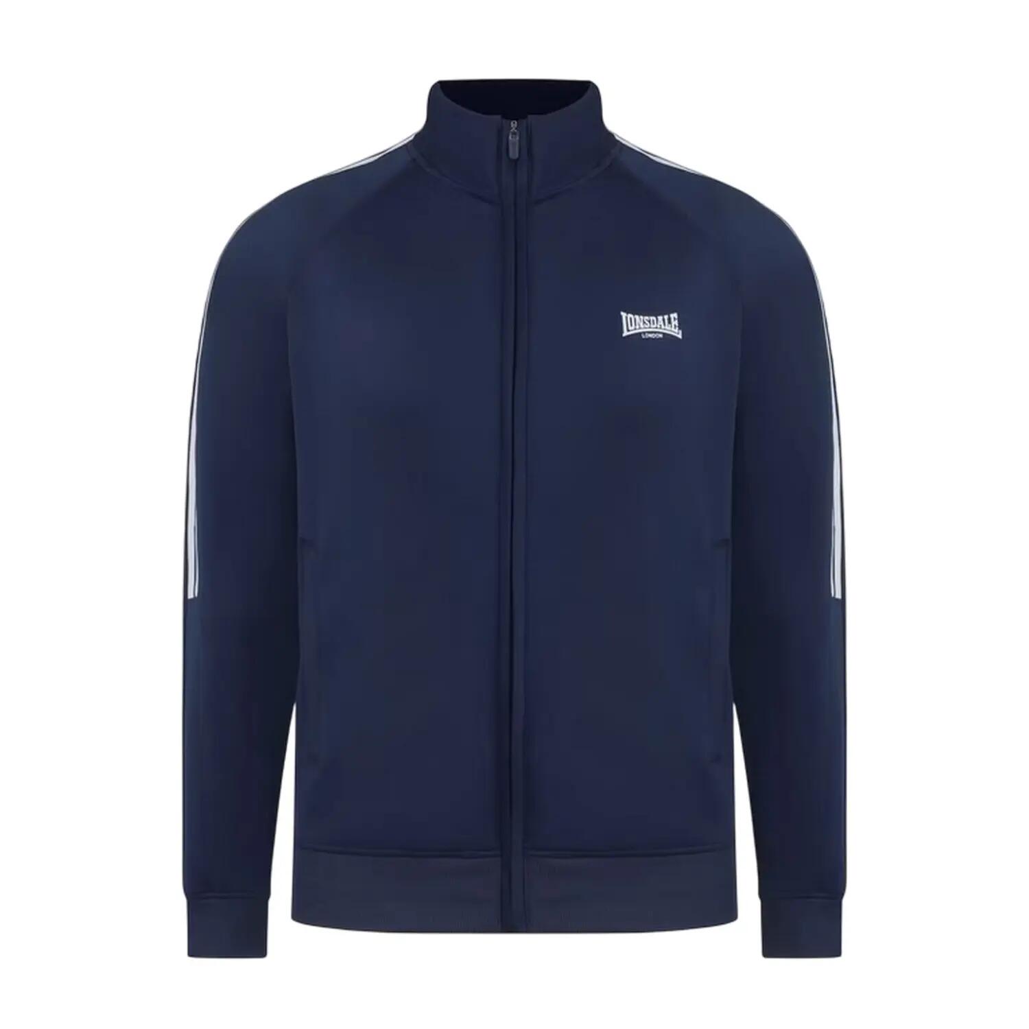Mens Double Stripe Raglan Track Top (Navy) 2/4