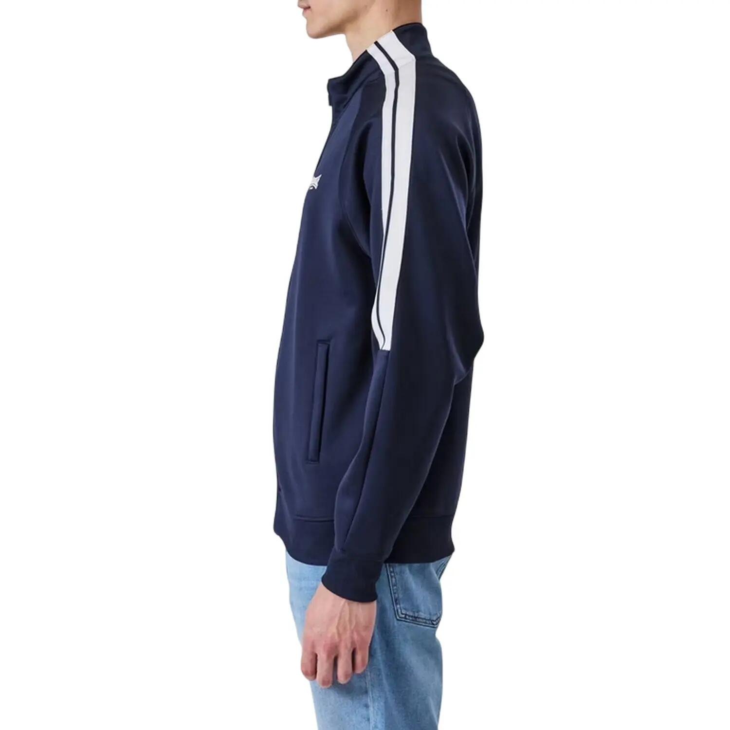 Mens Double Stripe Raglan Track Top (Navy) 4/4
