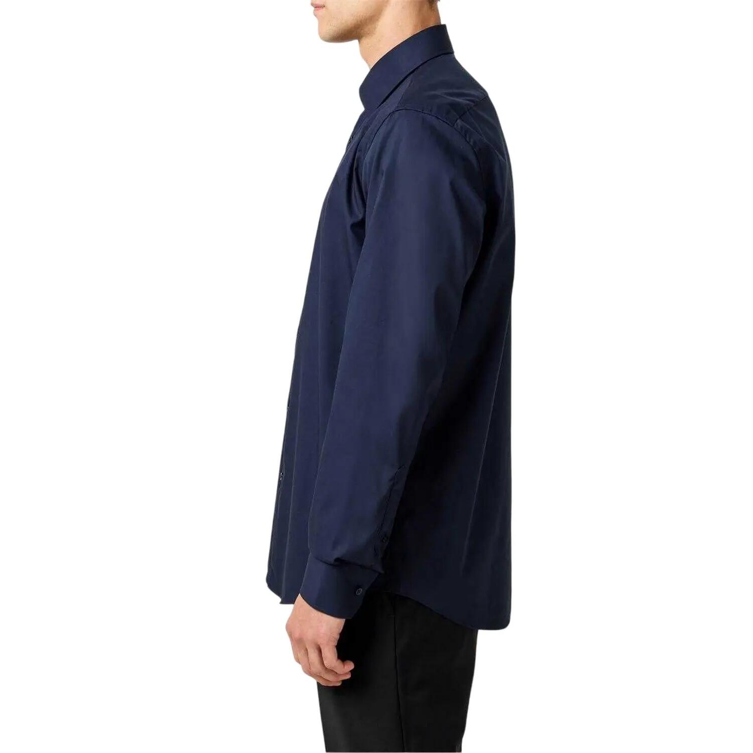 Camicia Collare Kent Manica Lunga Uomo Boss Joe Blu Scuro 4/4