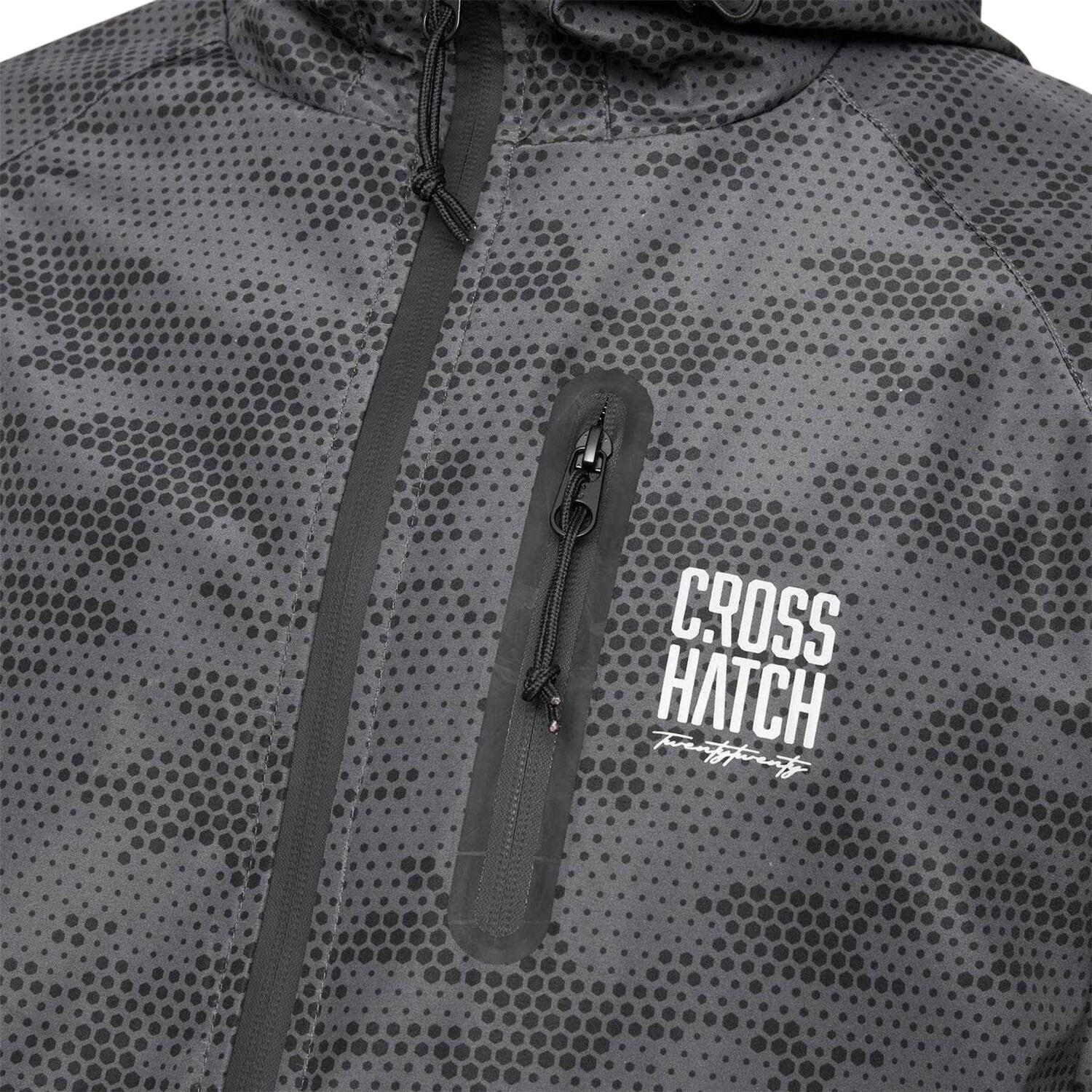 Mens Janscore AllOver Print Polyester Hooded Jacket (Black) 4/4