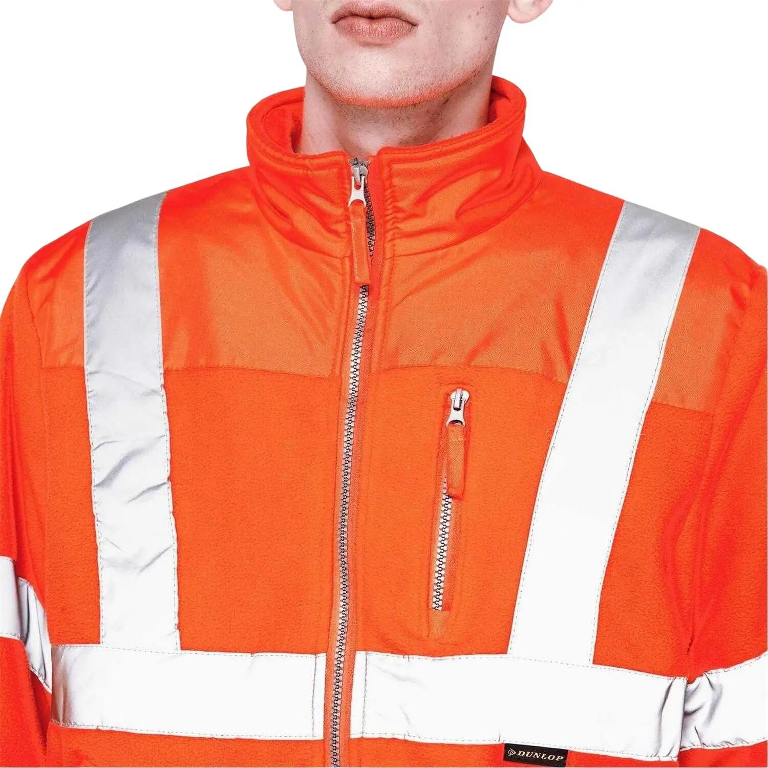 Mens HiVis Fleece Jacket (Orange) 3/3