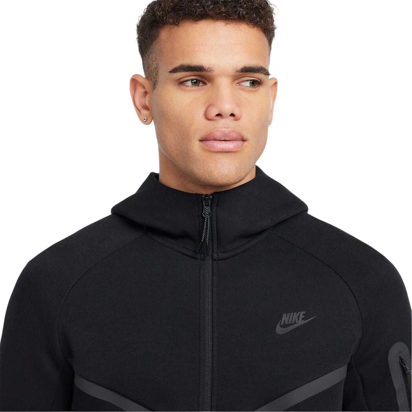 Veste À Capuche Motif/style Chevron TECH Homme (Noir) 4/4