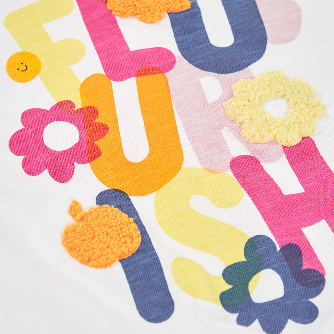 Camiseta de verano de gimnasia kids niña boboli blanco 3/4