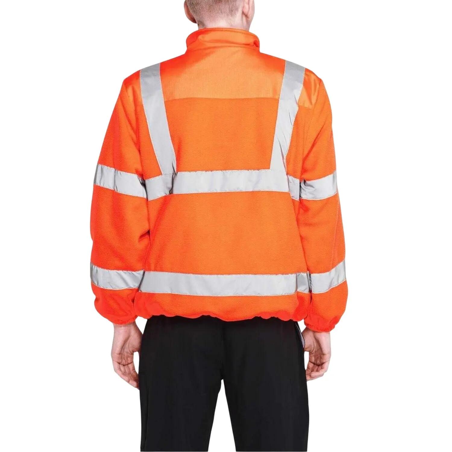 Mens HiVis Fleece Jacket (Orange) 2/3