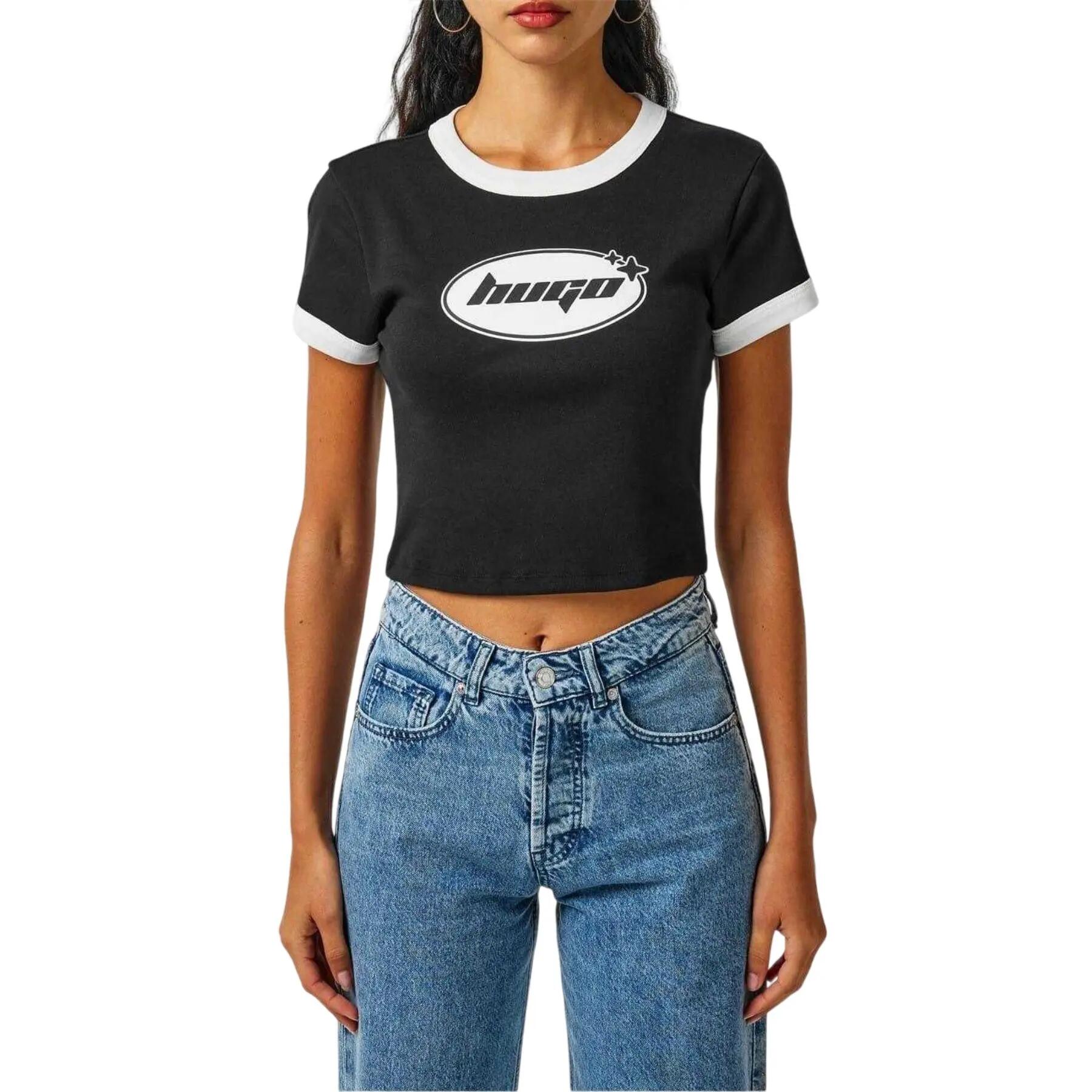 Tshirt Motif/style Ringer Femme (Noir) 4/5