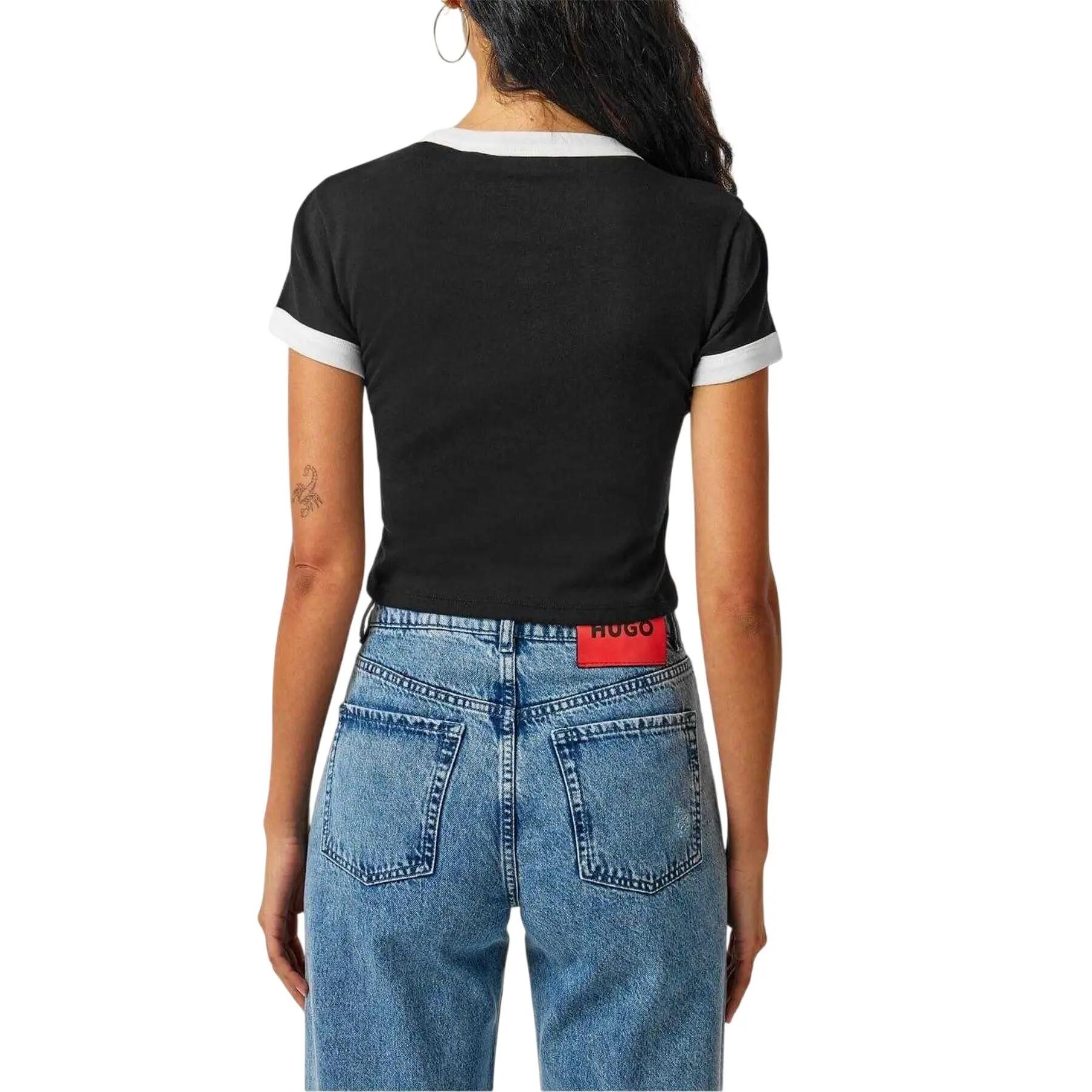 Tshirt Motif/style Ringer Femme (Noir) 3/5