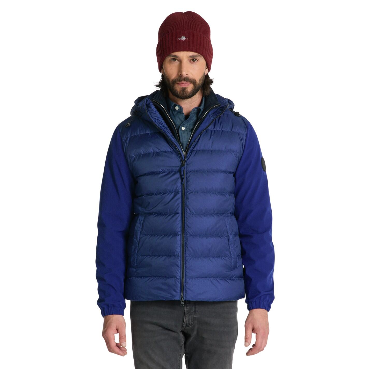 Mens Padded Regular Soft Shell Jacket (Navy) 3/3