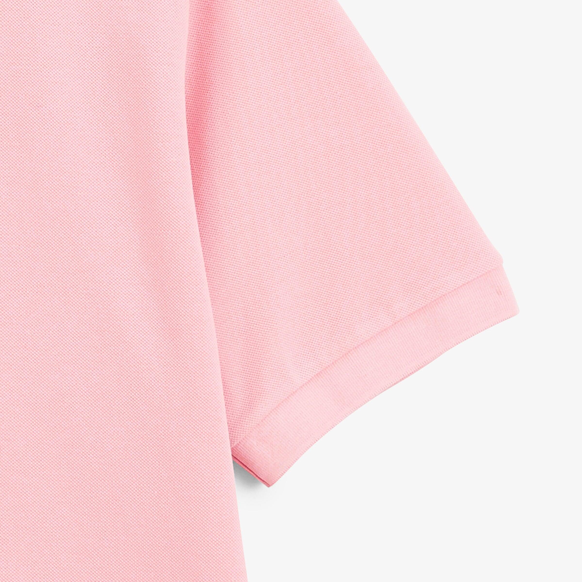 Polo piqué Lucas manches courtes en coton rose pivoine 4/4