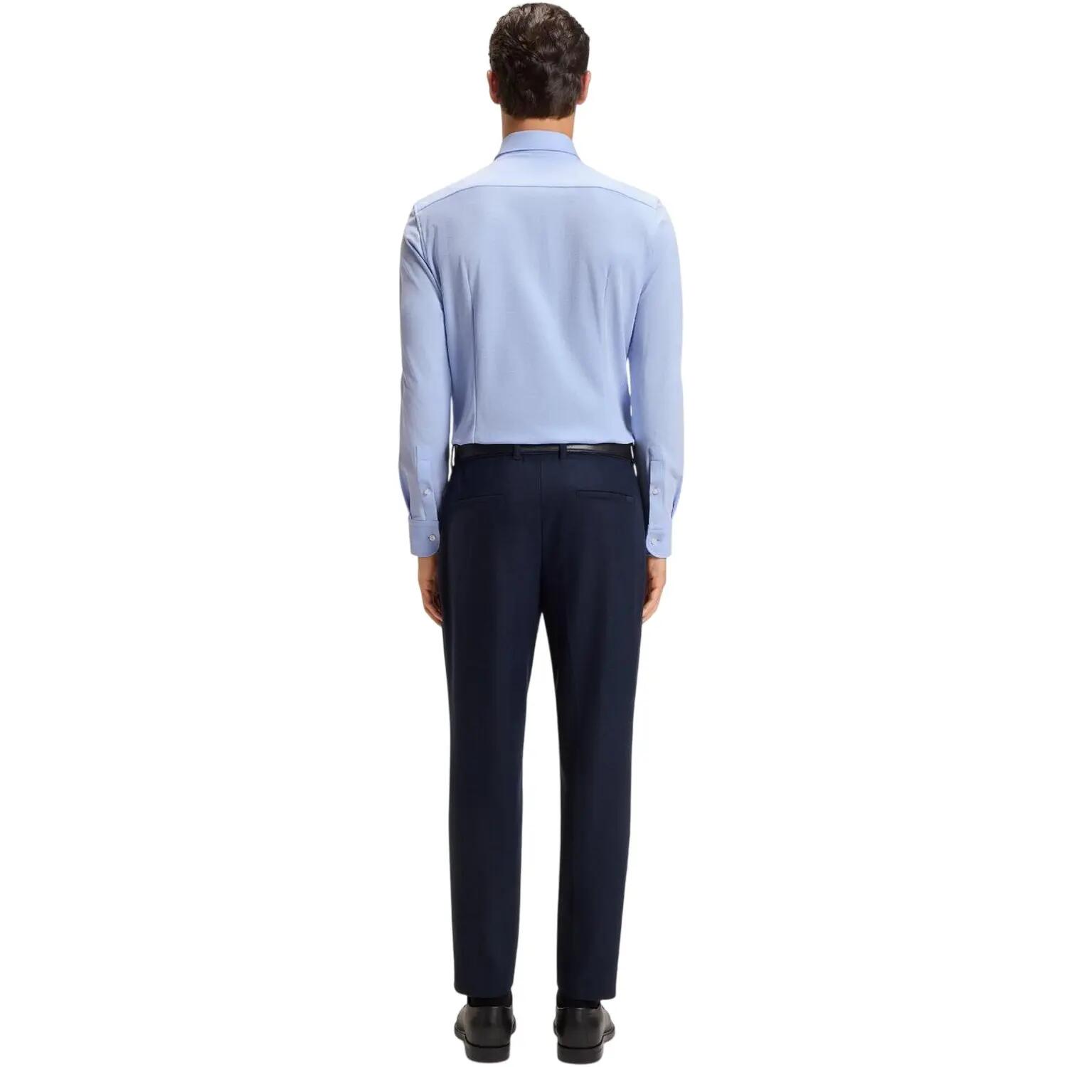 Camicia Formale Oxford Colletto Allargato Manica Lunga Uomo Boss Blu 3/4