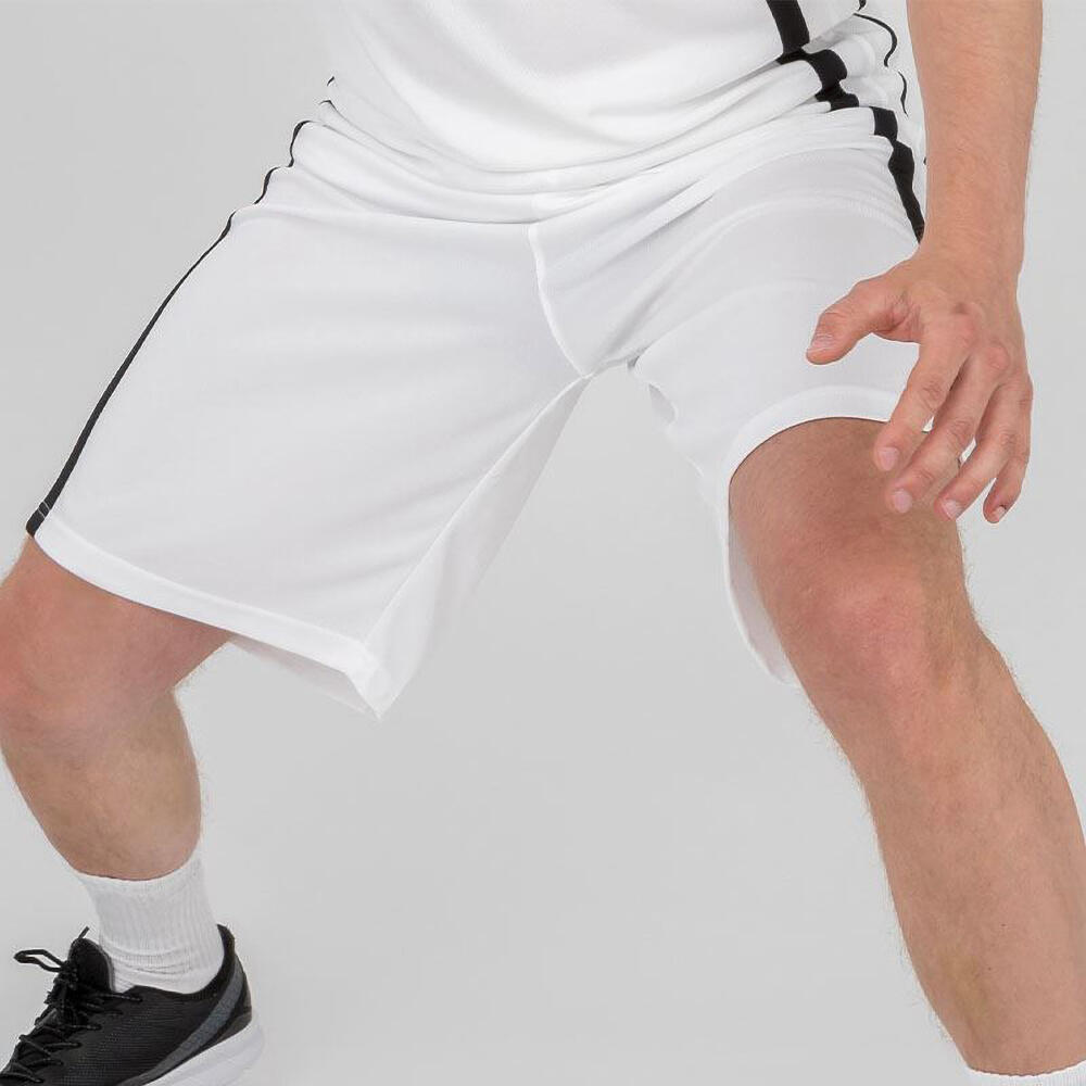 Mens Quick Dry Basketball Shorts (White/Black) 4/4