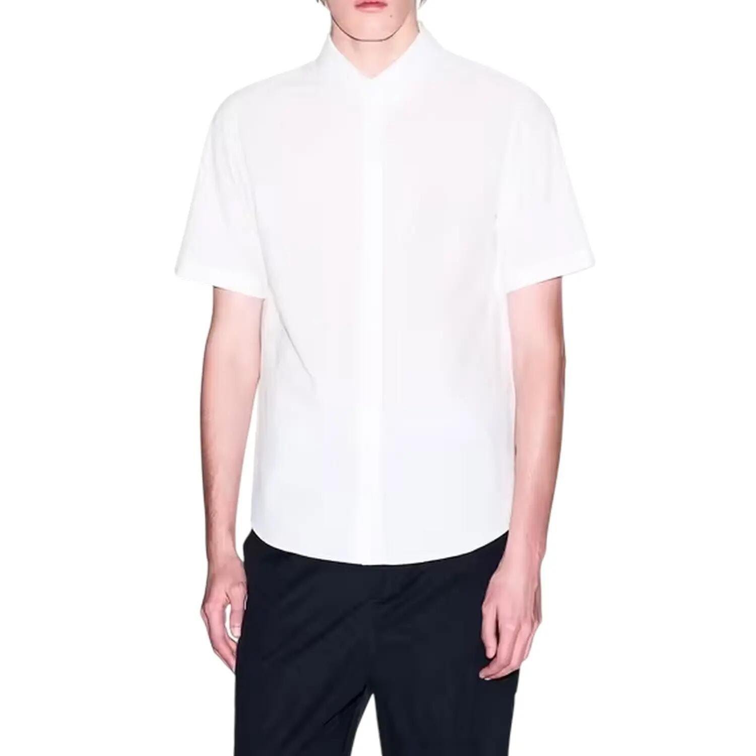 Mens Point Collar Regular Shirt (Off White) 3/4