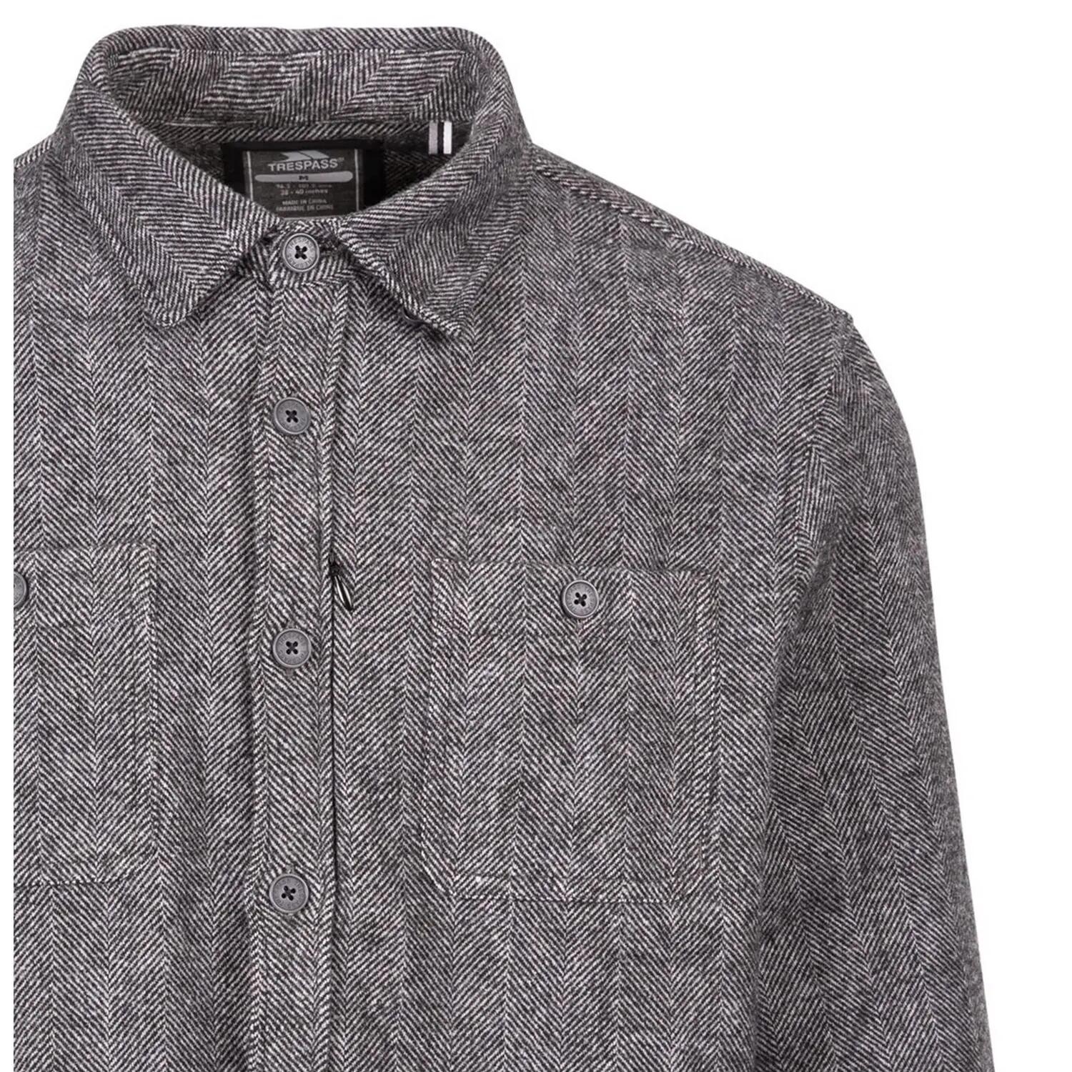 Mens Plain Collared Shirt (Grey) 4/5