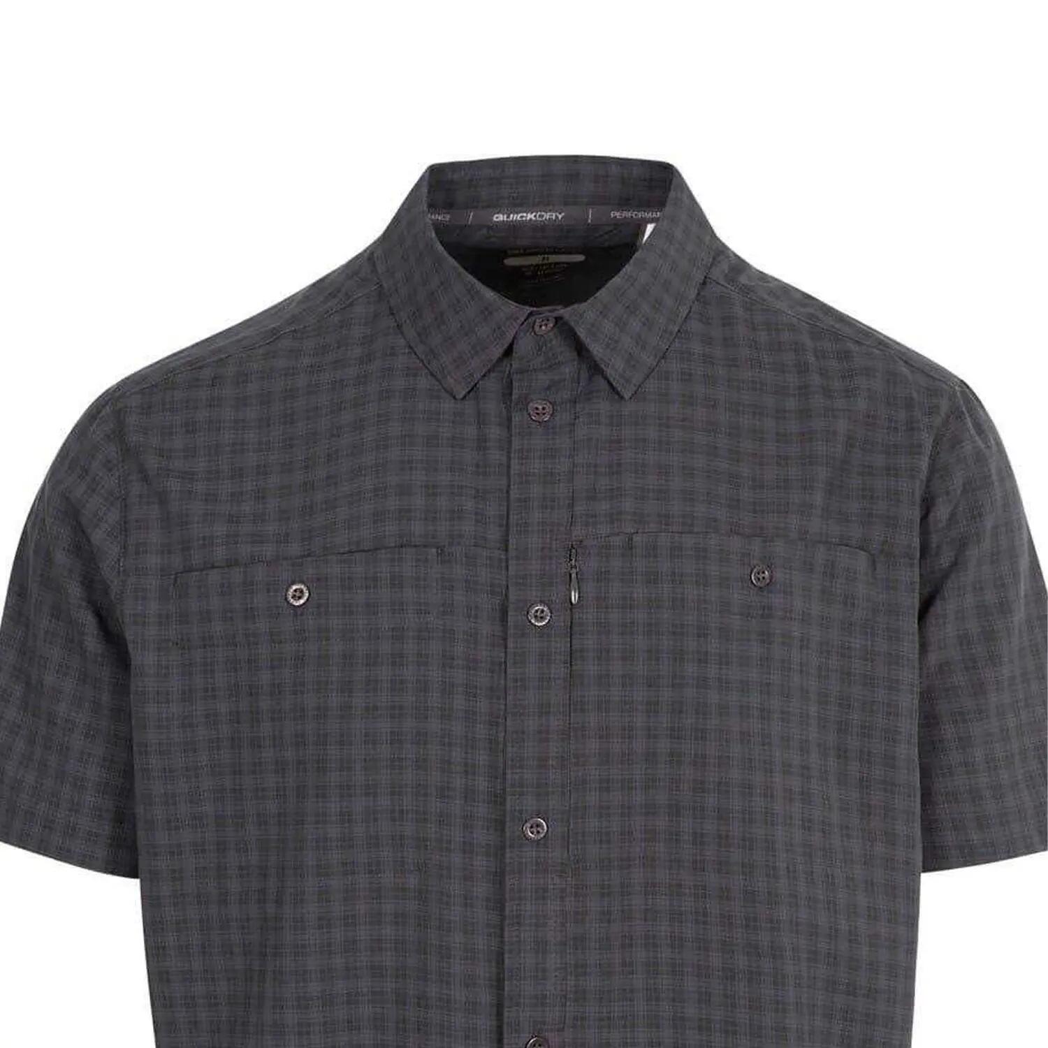 Chemise Manches Courtes Motif/style À Carreaux GILCRUX Homme (Gris Foncé À 3/4
