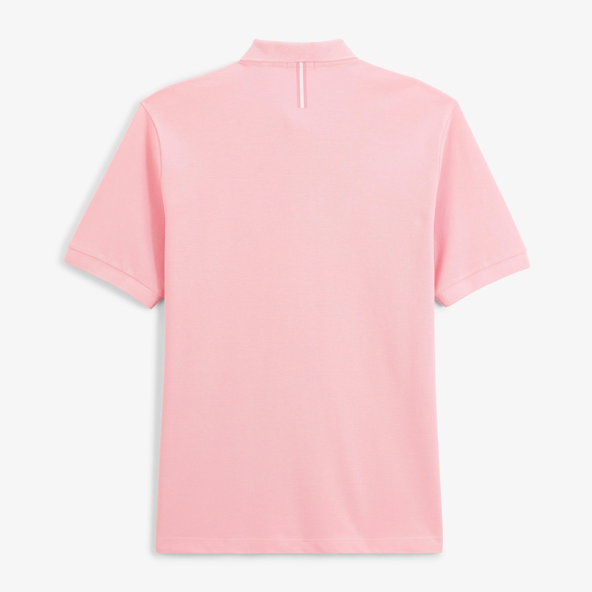 Polo piqué Lucas manches courtes en coton rose pivoine 2/4