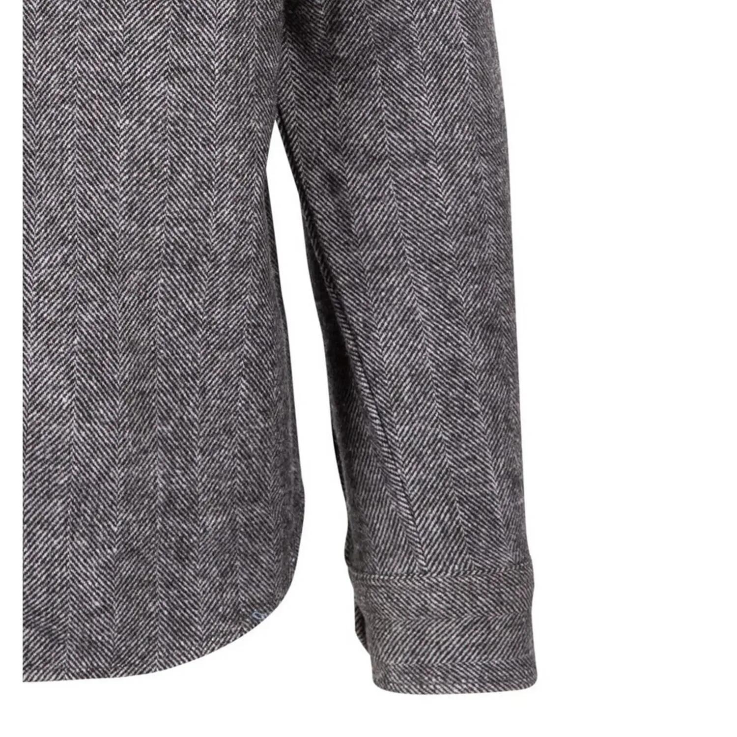 Mens Plain Collared Shirt (Grey) 3/5