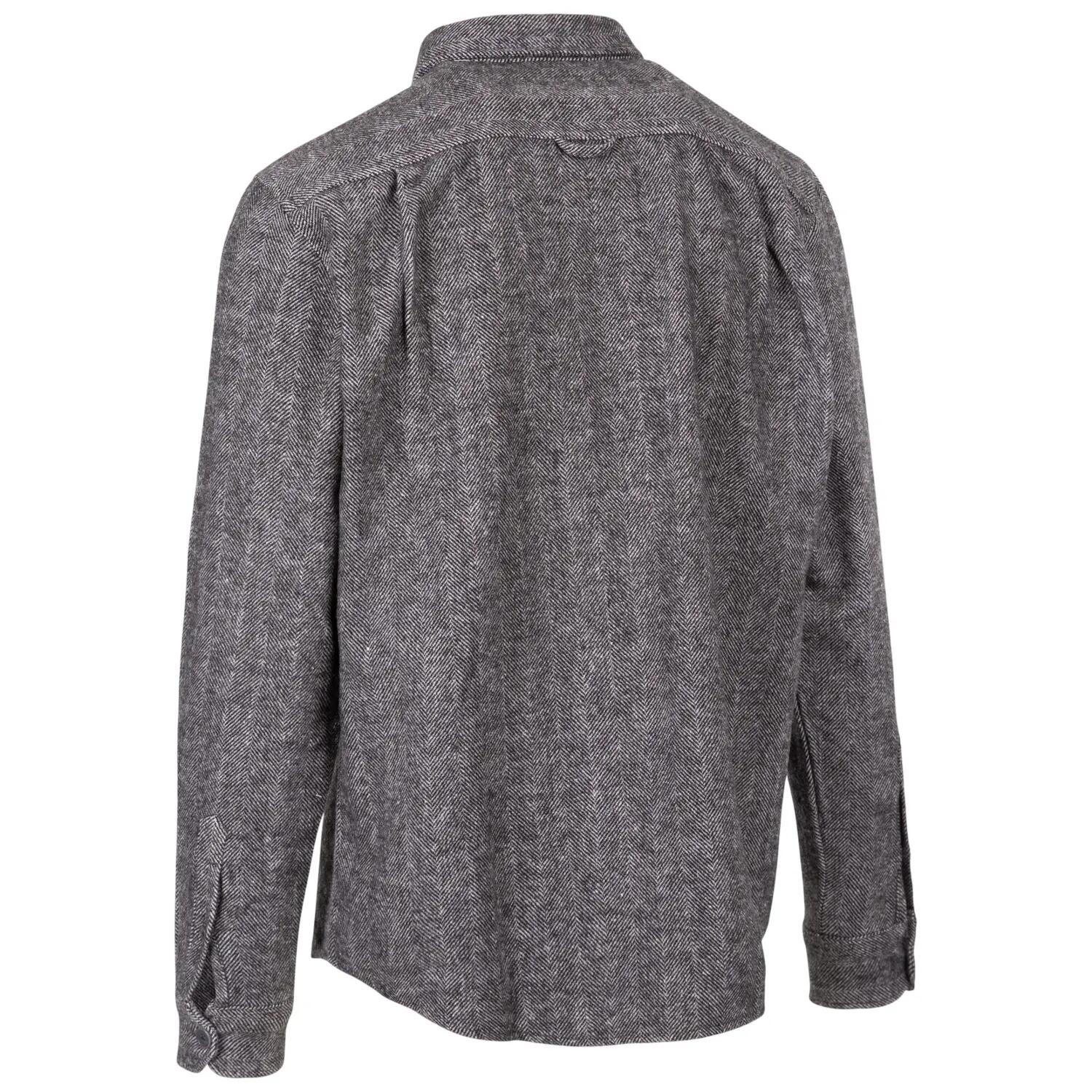 Mens Plain Collared Shirt (Grey) 2/5